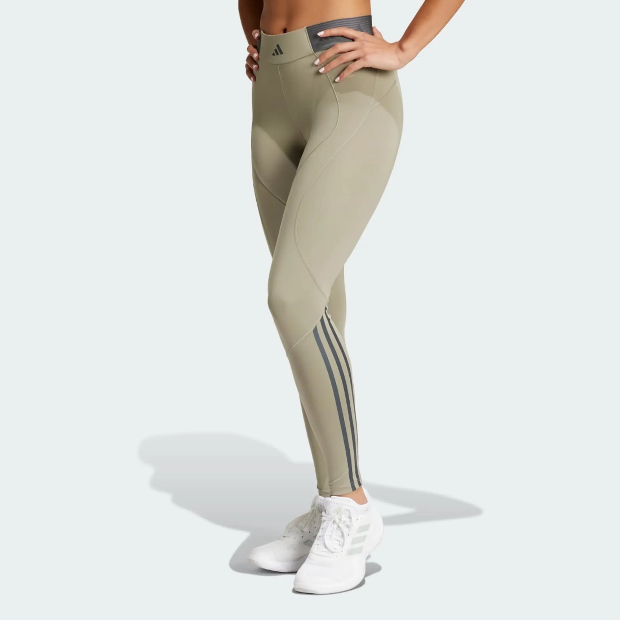 adidas Womens Hyperglam Full-Length Legging - Green - Size M - Green