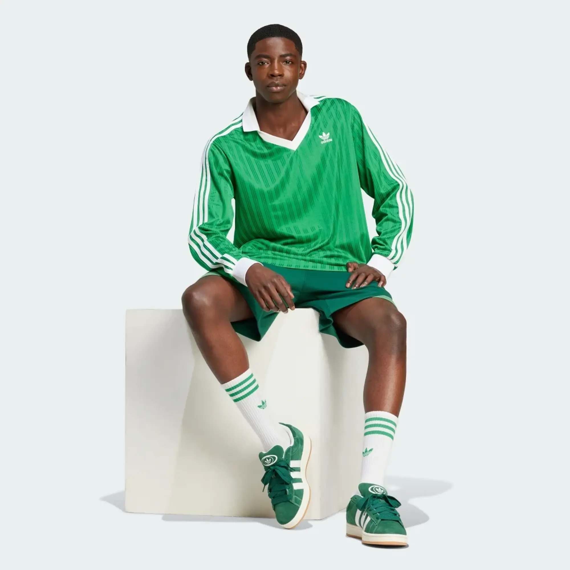 adidas Originals Adidas Men's Pique Long Sleeve Green