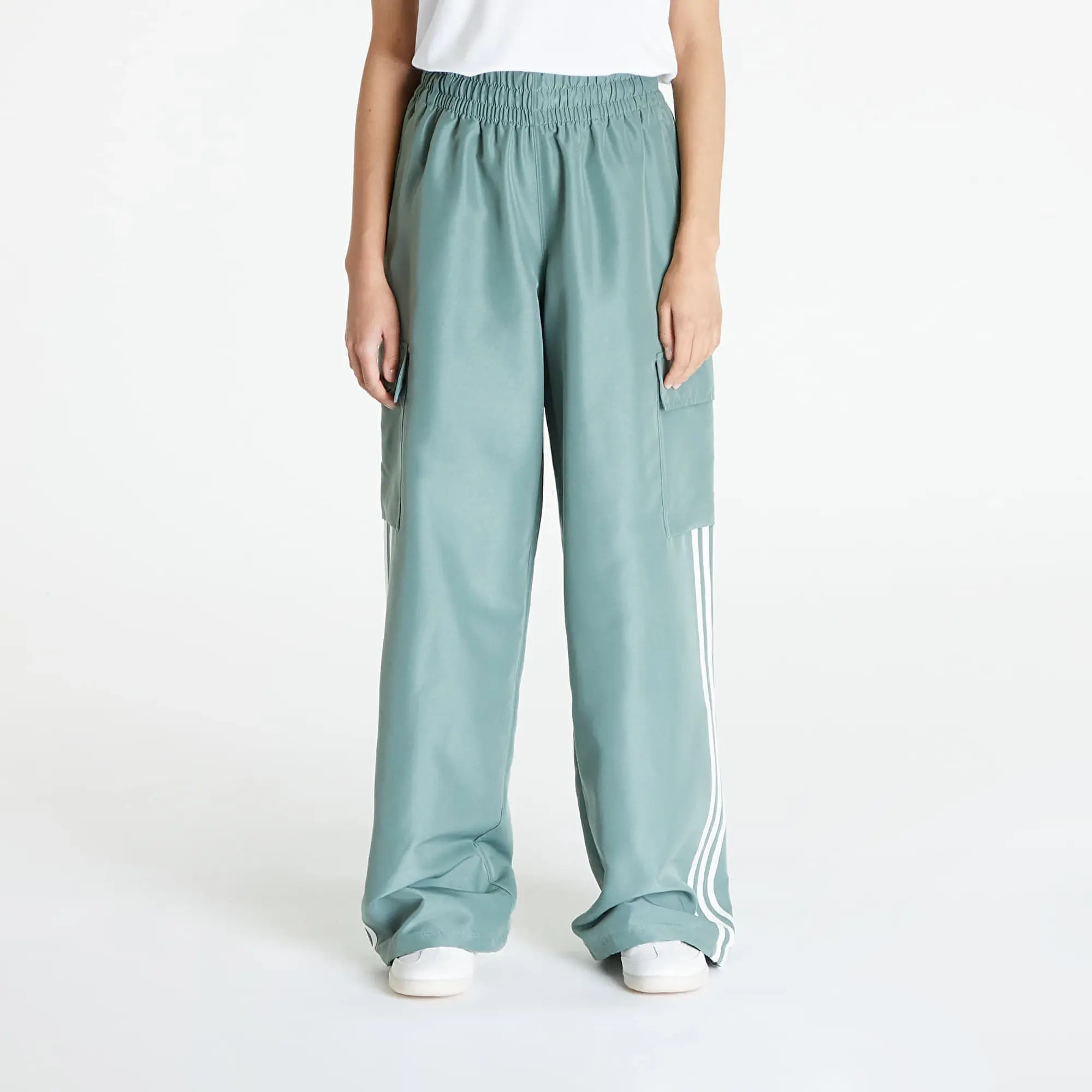 adidas Originals Womens 3-Stripe Cargo Pant - Green - Size L - Green