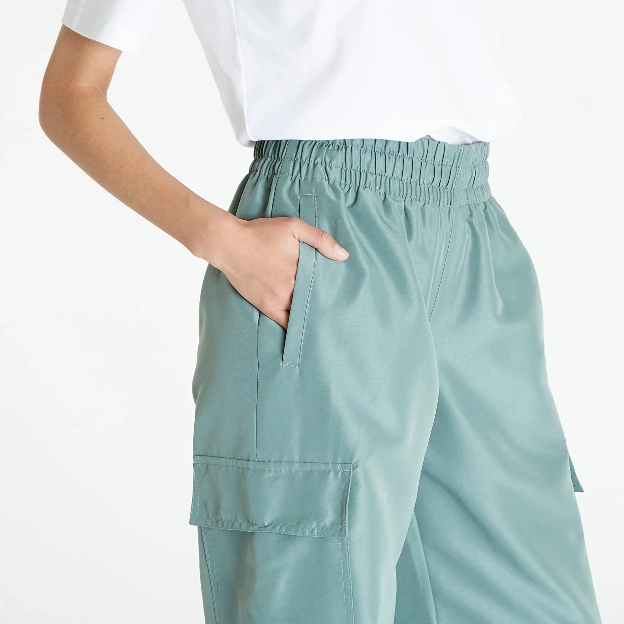adidas Originals Womens 3-Stripe Cargo Pant - Green - Size L - Green