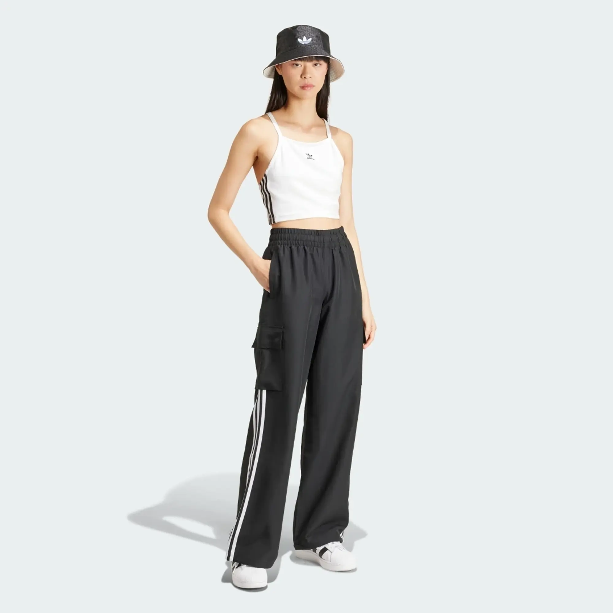 adidas Originals Womens 3-Stripe Cargo Pant - Beige - Size M - Beige