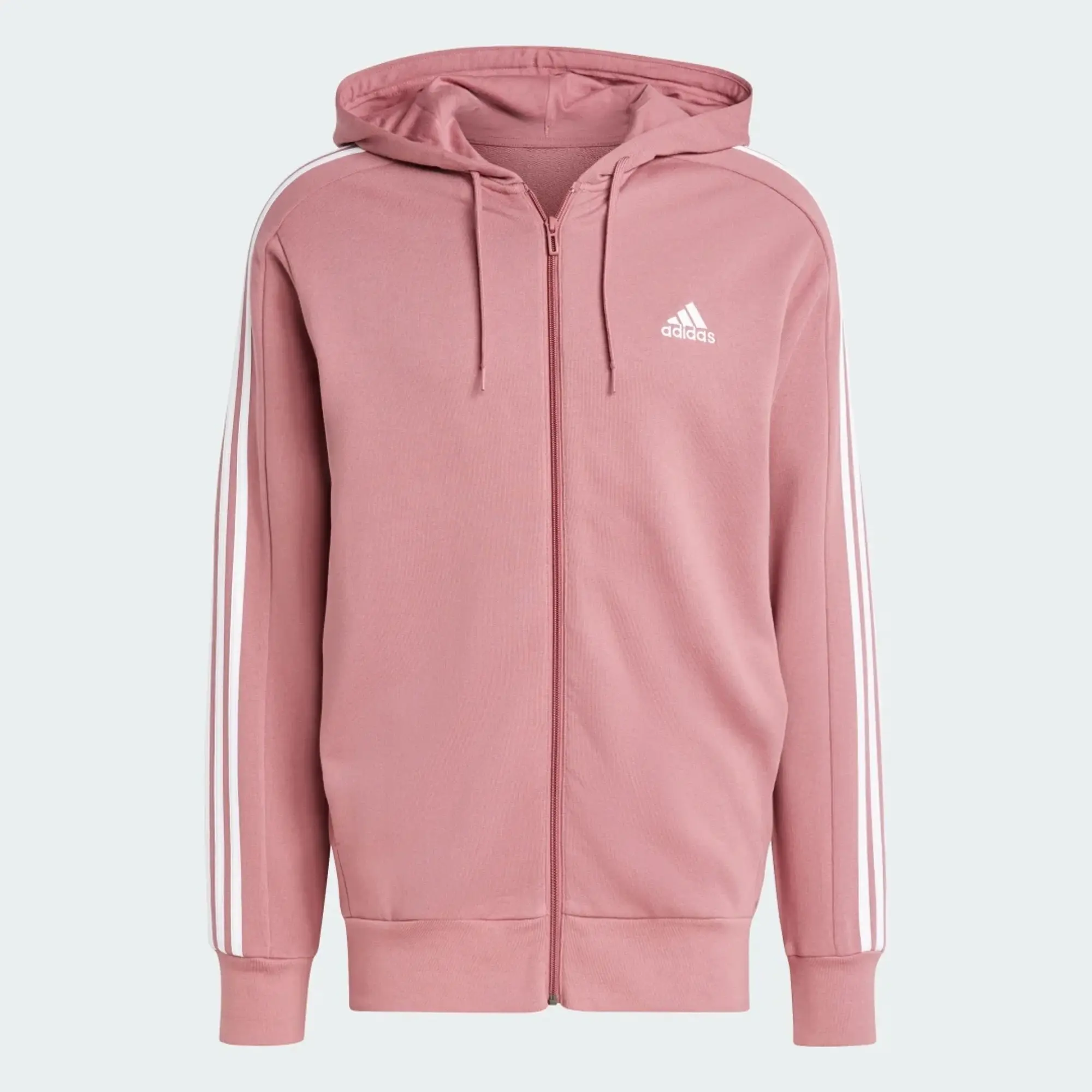 adidas Men Essentials French Terry 3 Stripes Full Zip Hoodie