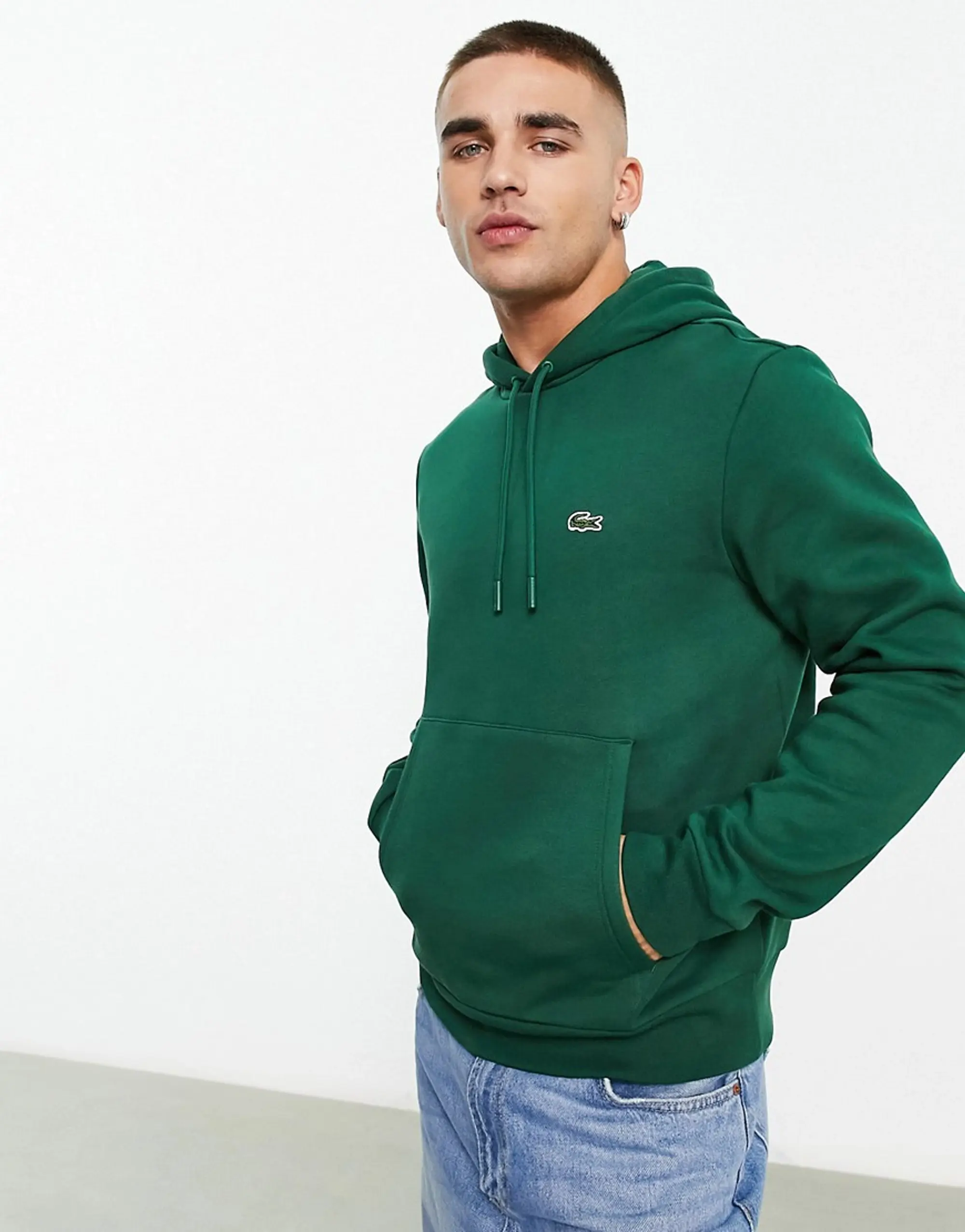 Lacoste Fleece Hoodie Men Hoodies Green