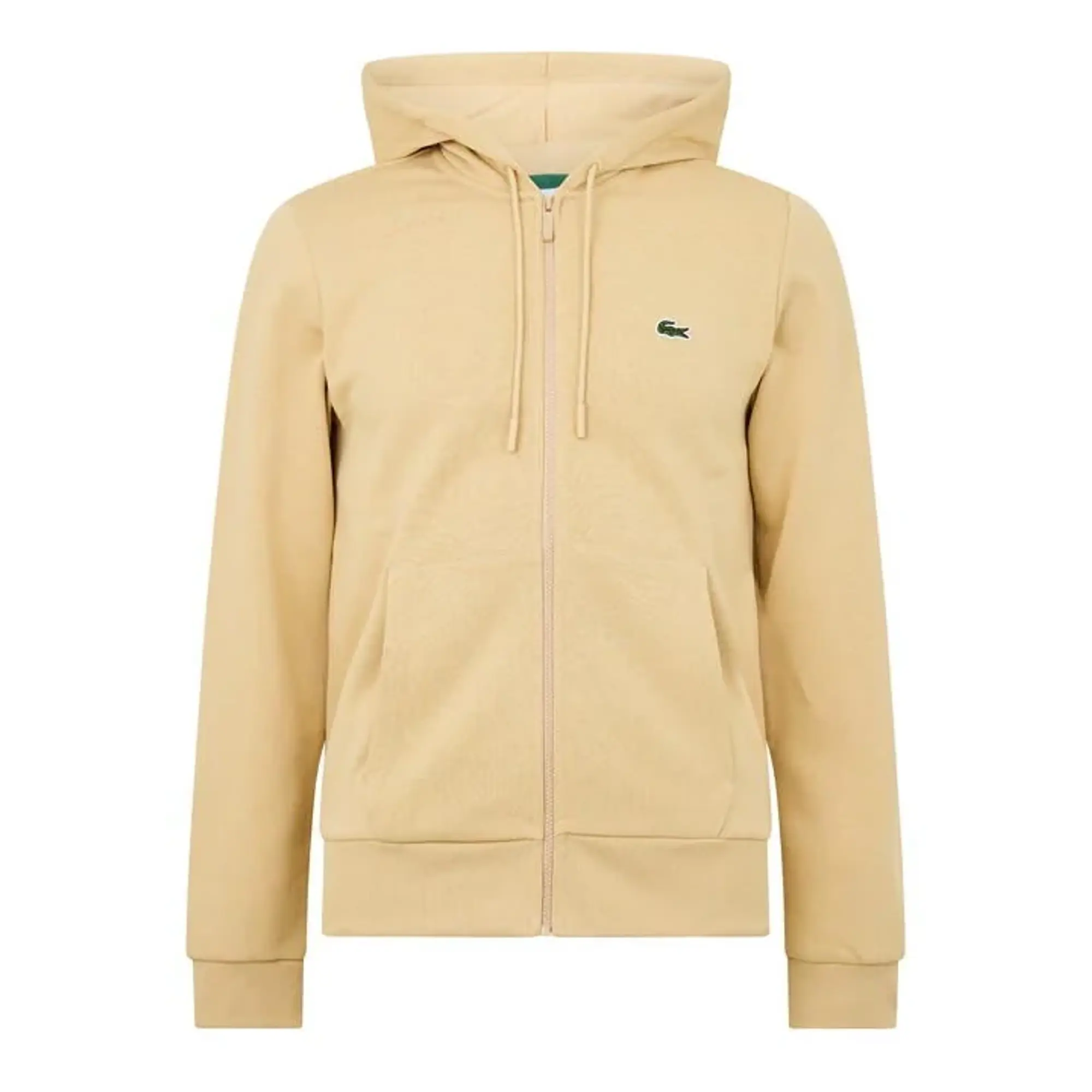 Lacoste Zip-Up Fleece Hoodie - Beige