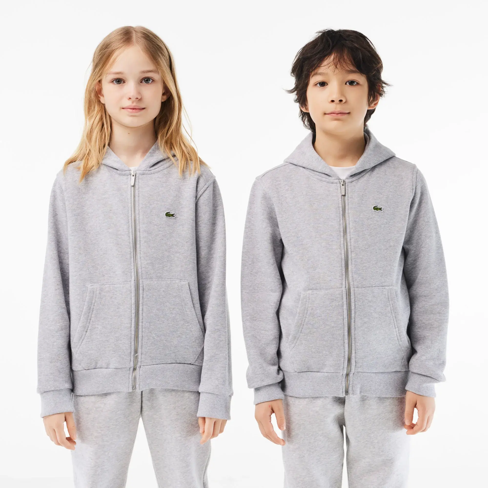 Lacoste Junior Boys Basic Zip Hoodie - Grey