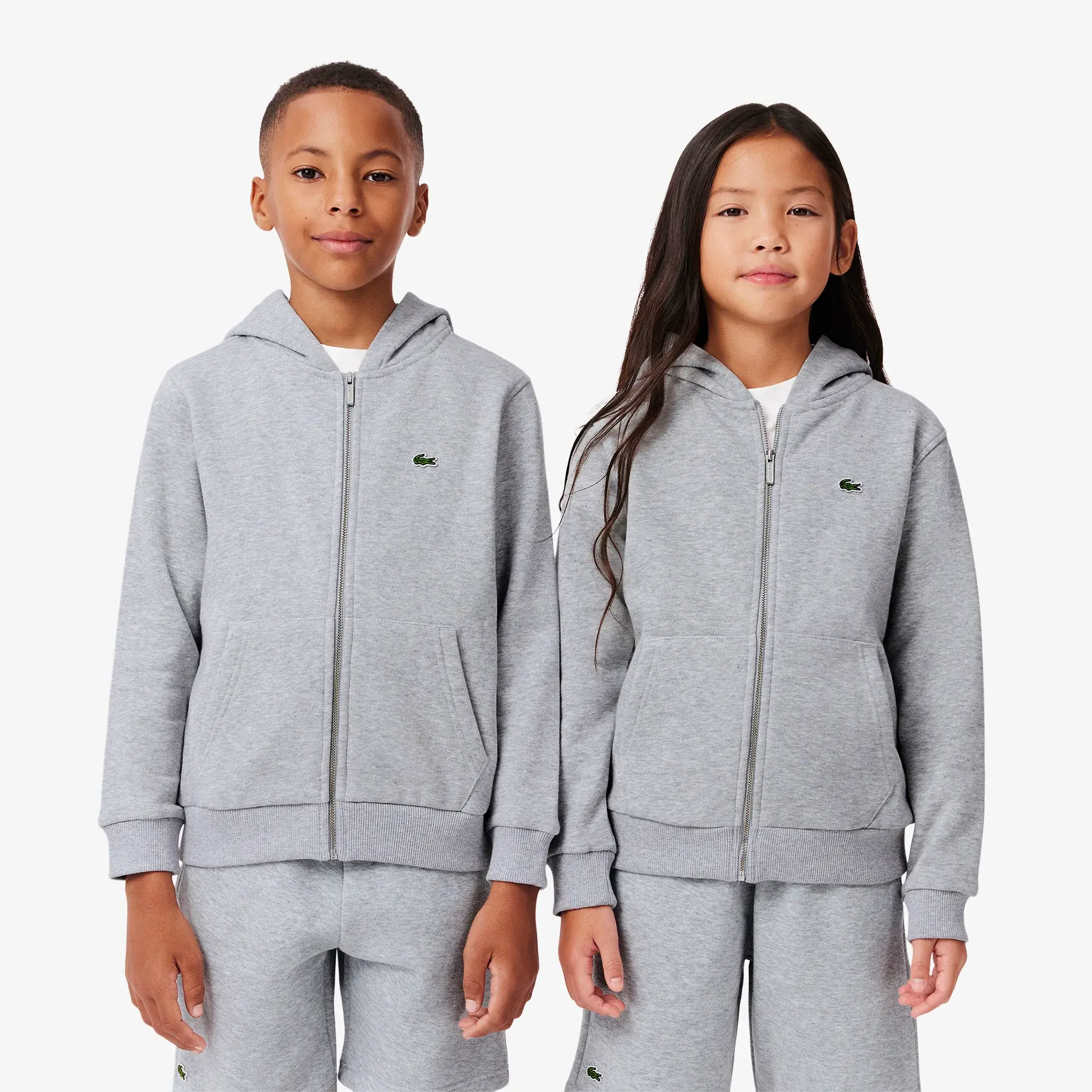 Lacoste Junior Boys Basic Zip Hoodie - Grey