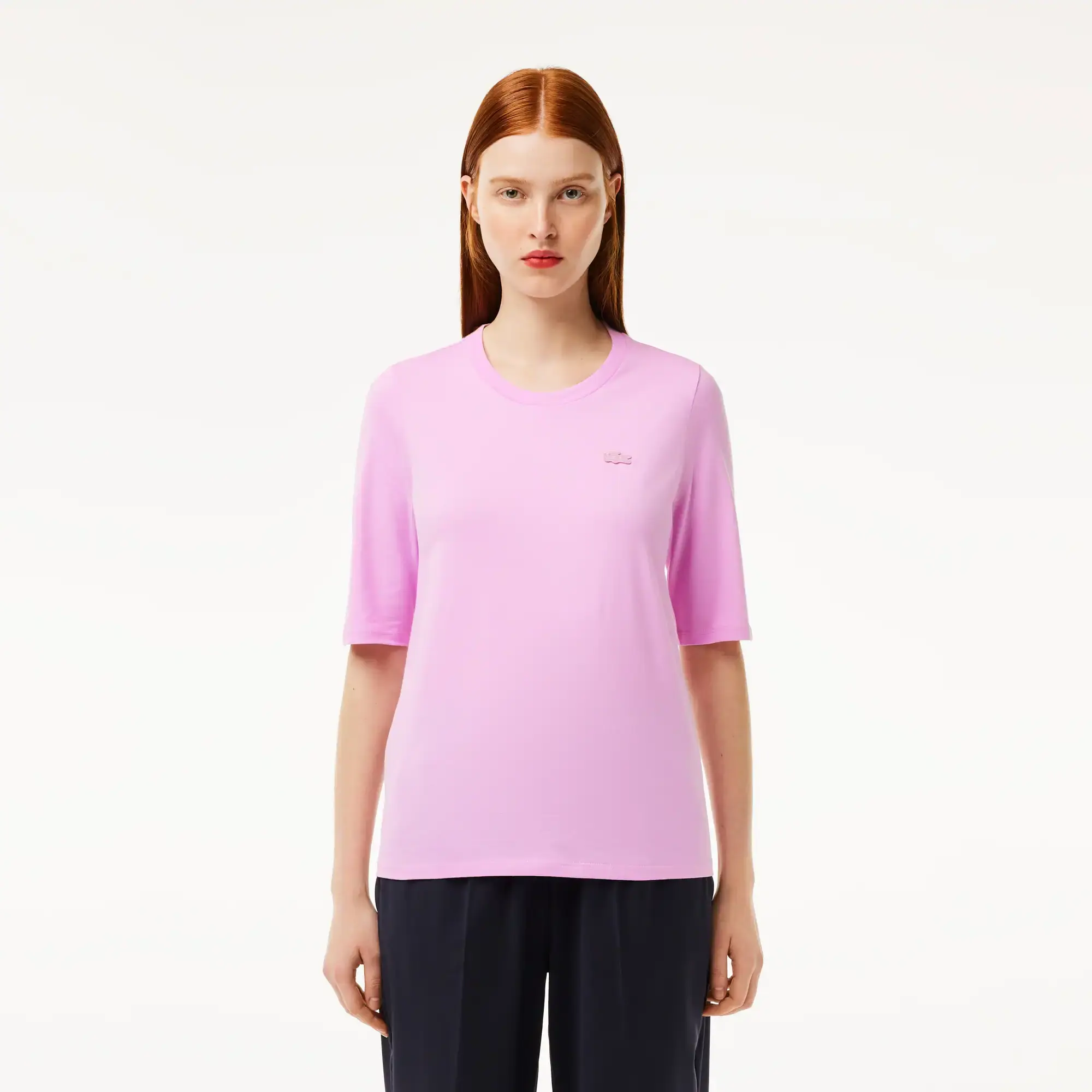 Lacoste Women’s Crew Neck Cotton T-shirt - Pink
