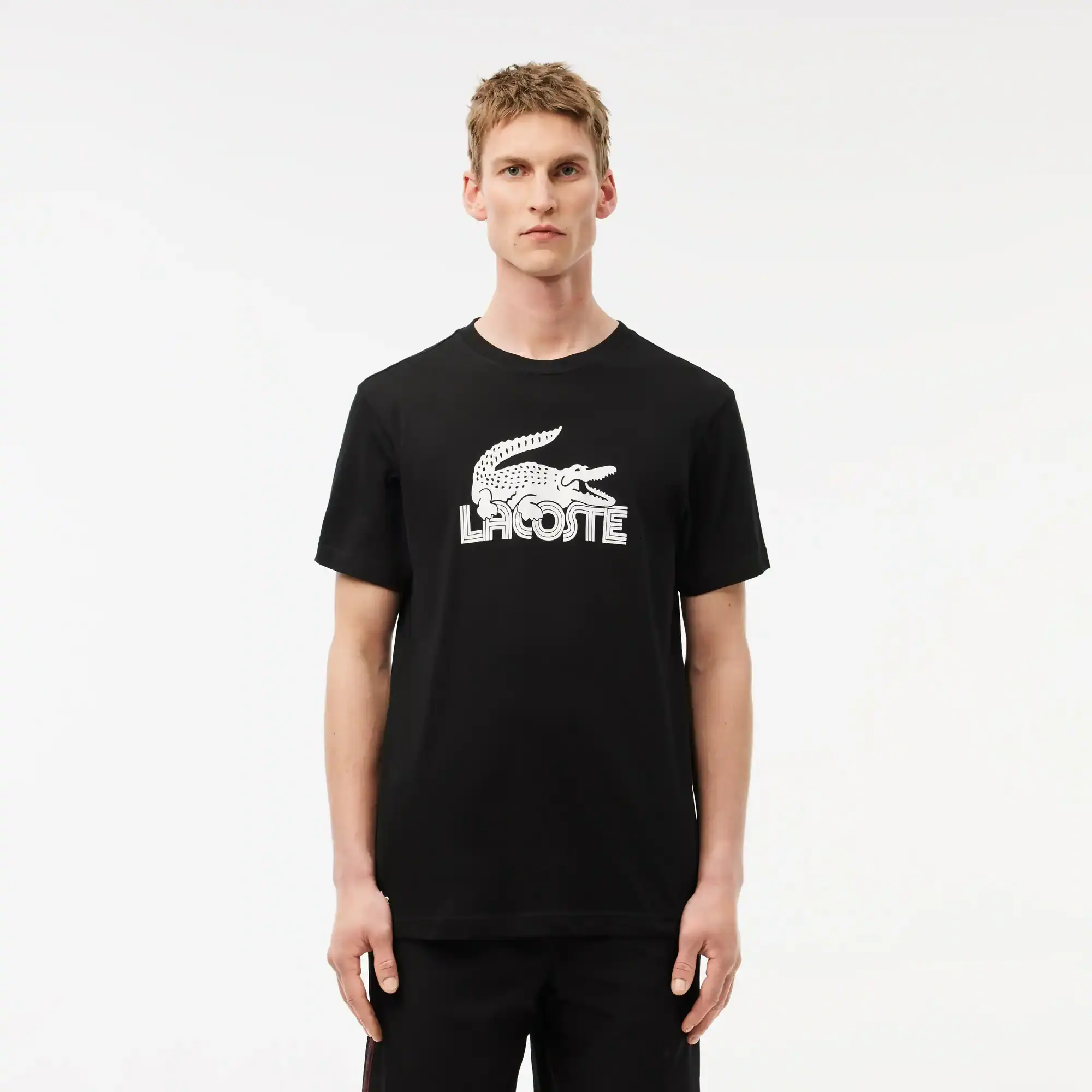 Lacoste Ultra Dry Cotton Sport T-shirt - Black / White