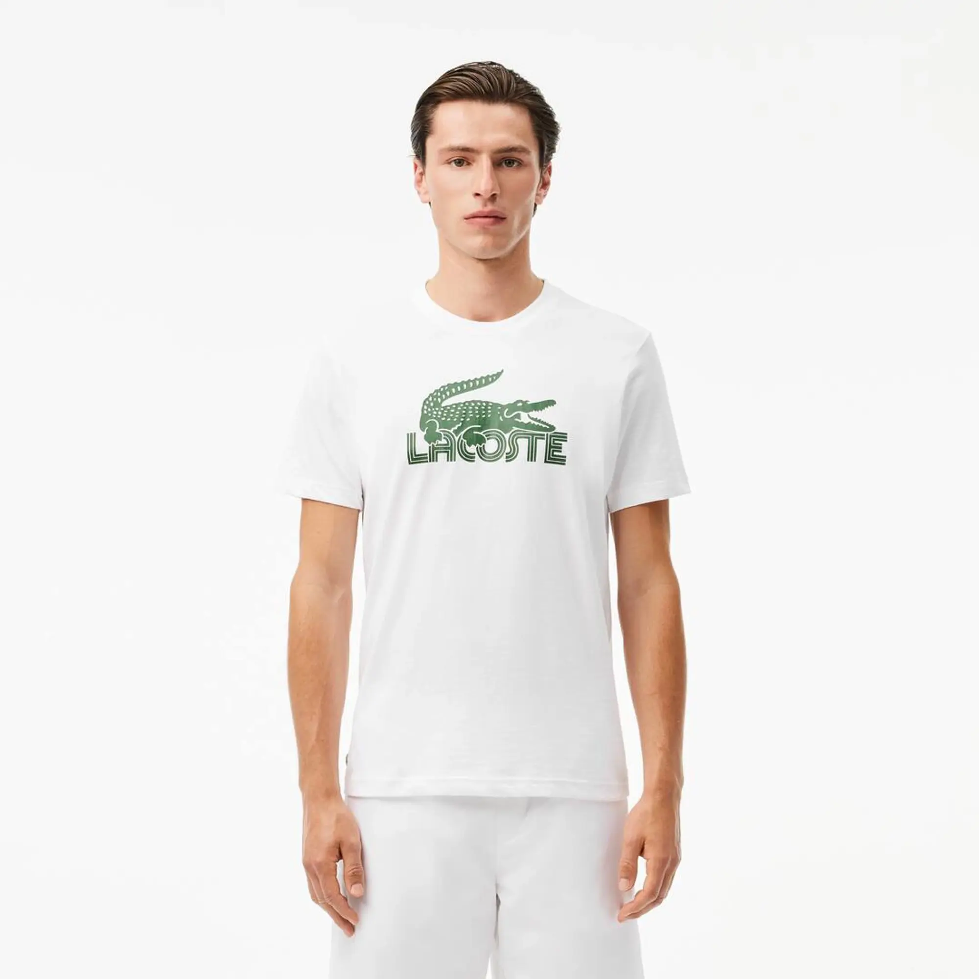 Lacoste Ultra Dry Cotton Sport T-shirt - White / Green