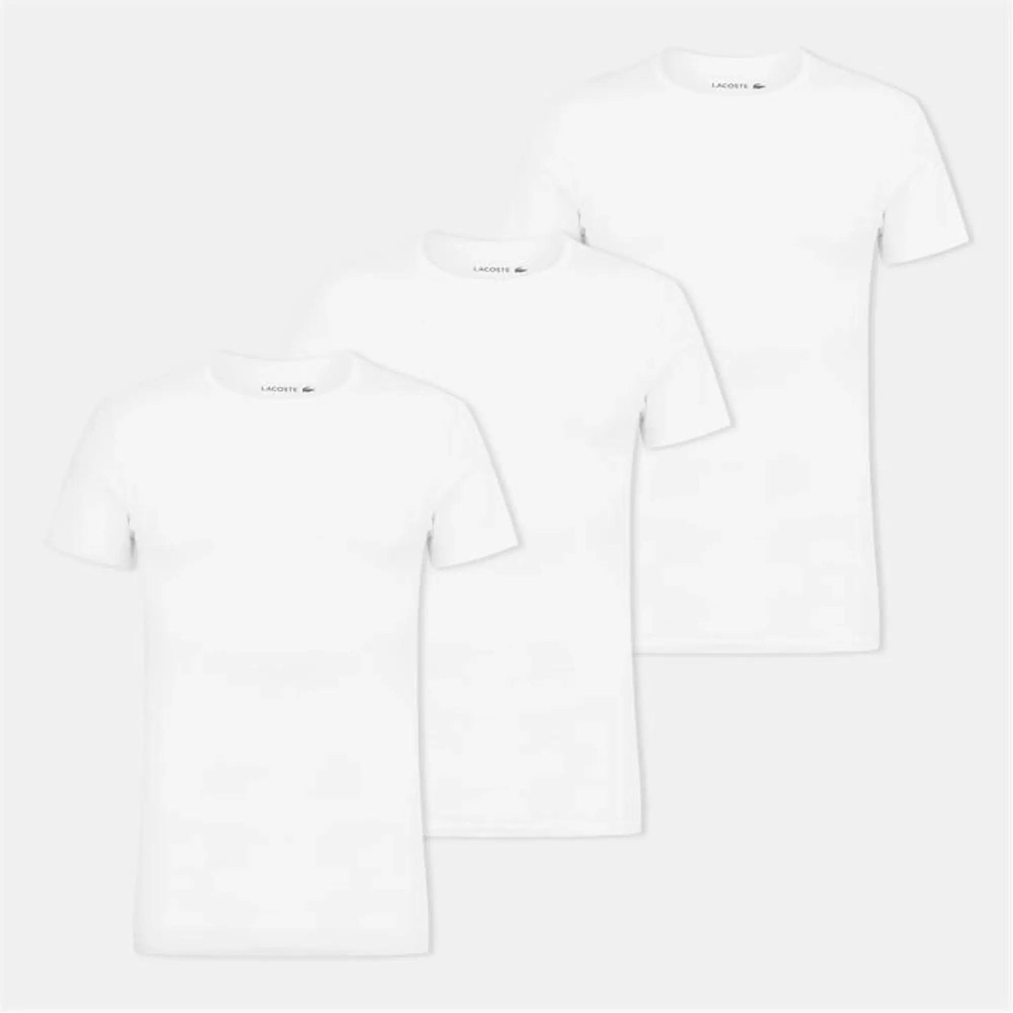 Lacoste 3-Pack Cotton Loungewear T-shirts - White