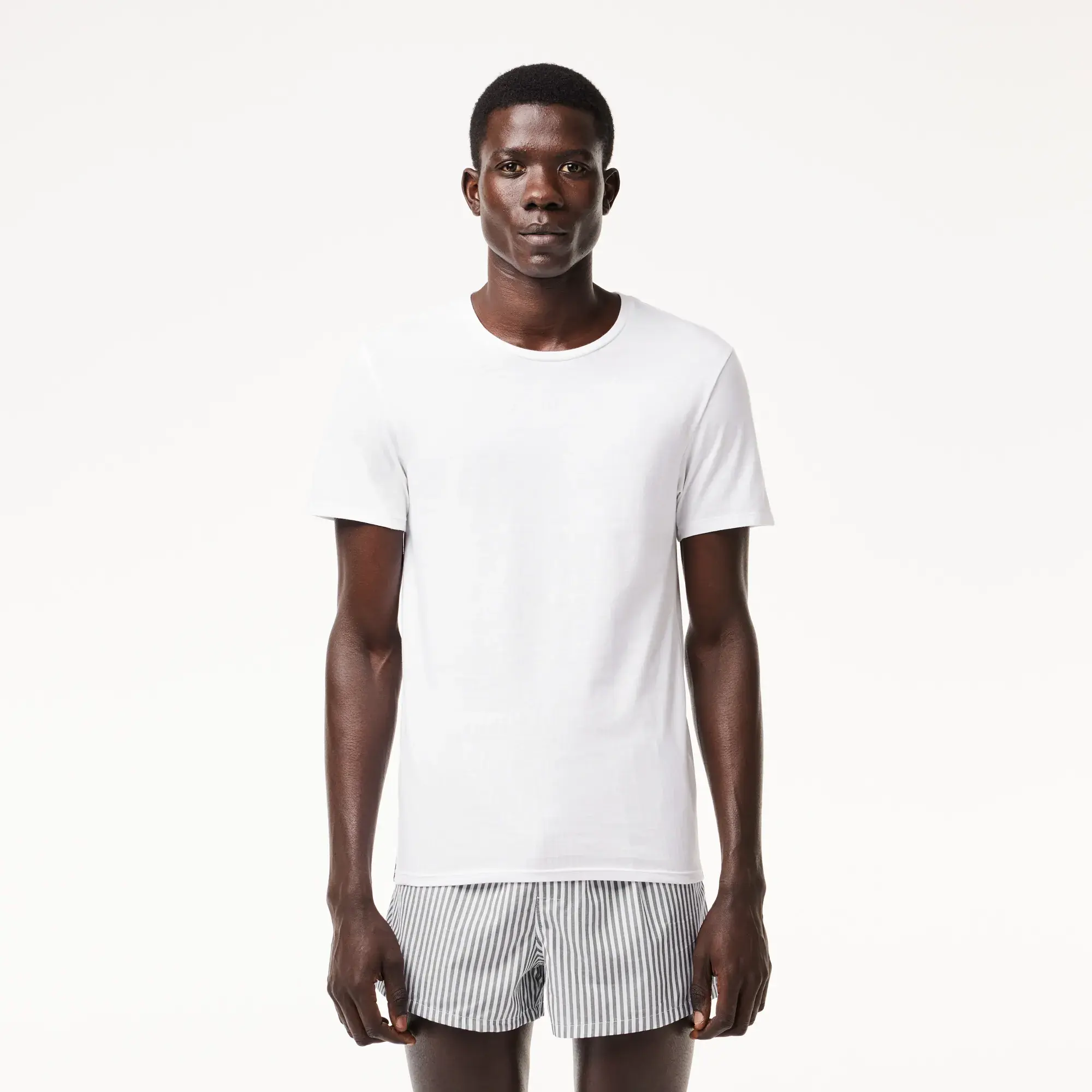 Lacoste 3-Pack Cotton Loungewear T-shirts - White