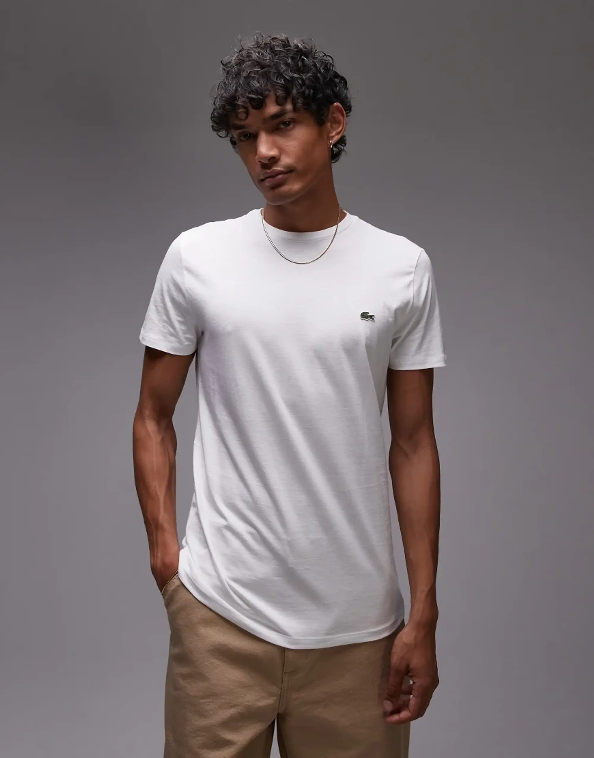 Lacoste Logo Pima Cotton T-Shirt In White