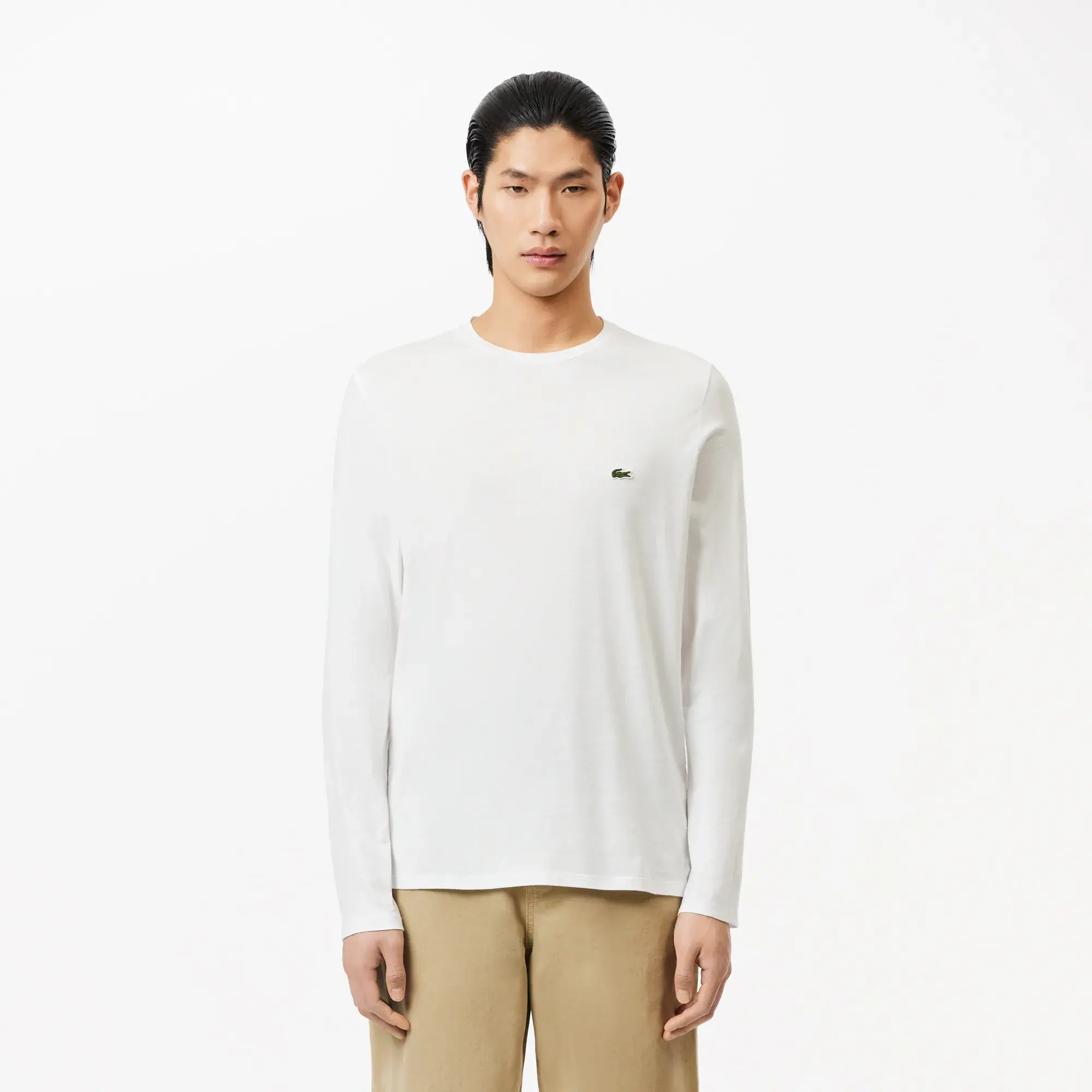 Lacoste Long Sleeved Cotton Pima T-shirt - White