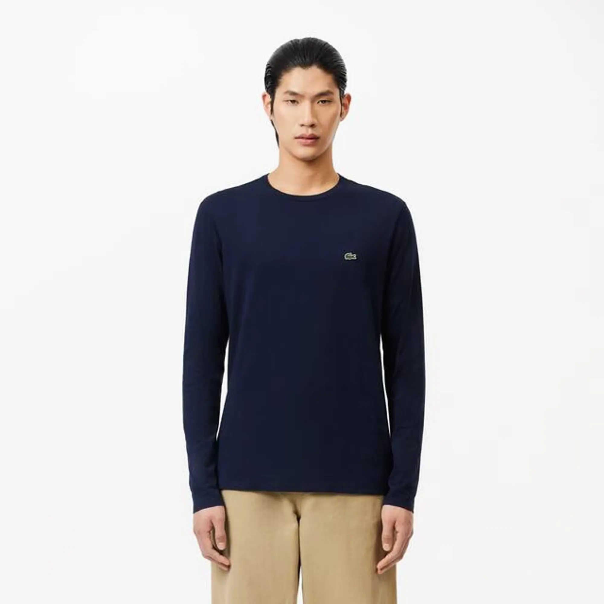 Lacoste Long Sleeved Cotton Pima T-shirt - Midnight Blue