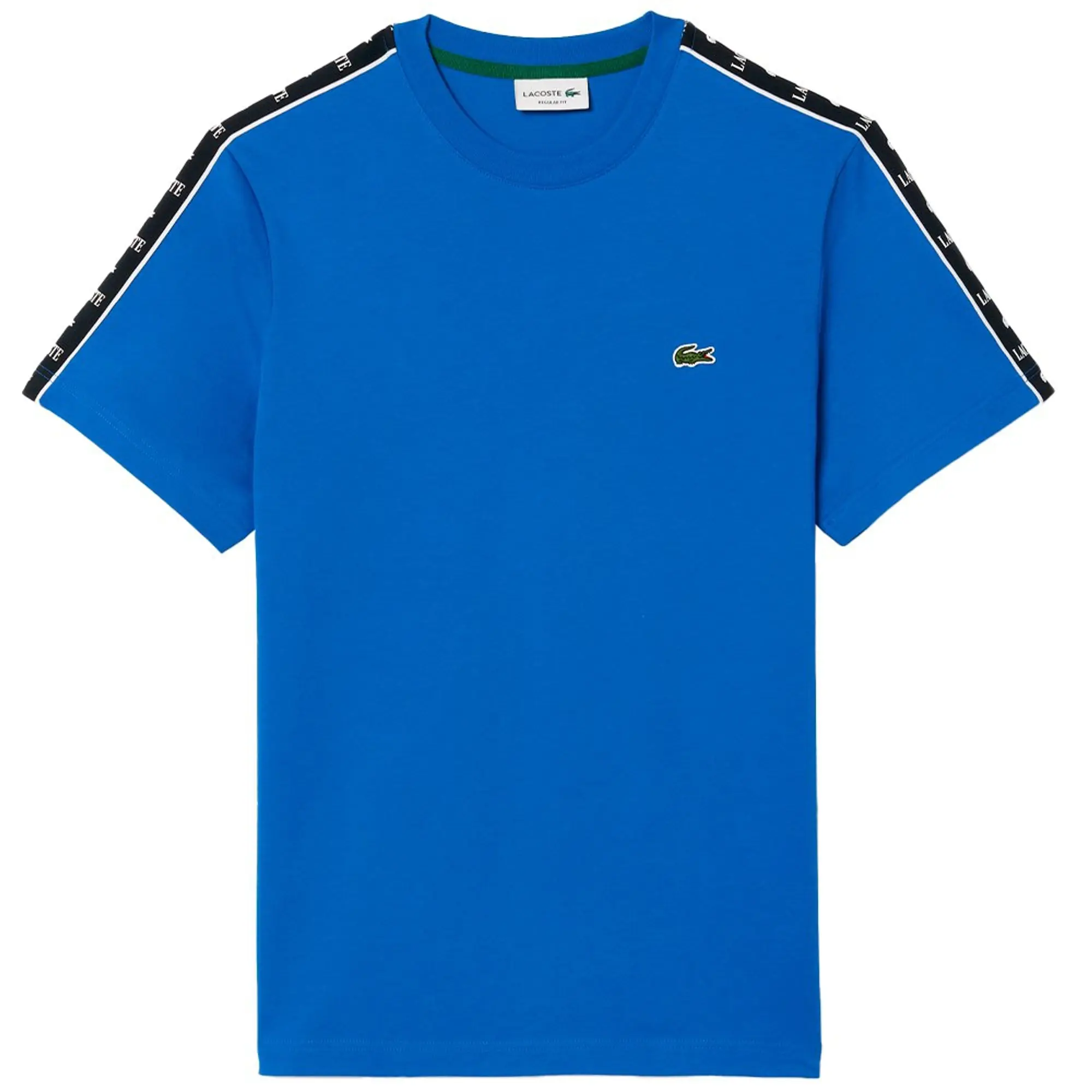 Lacoste Logo Stripe Cotton T-shirt - Saphir Blue