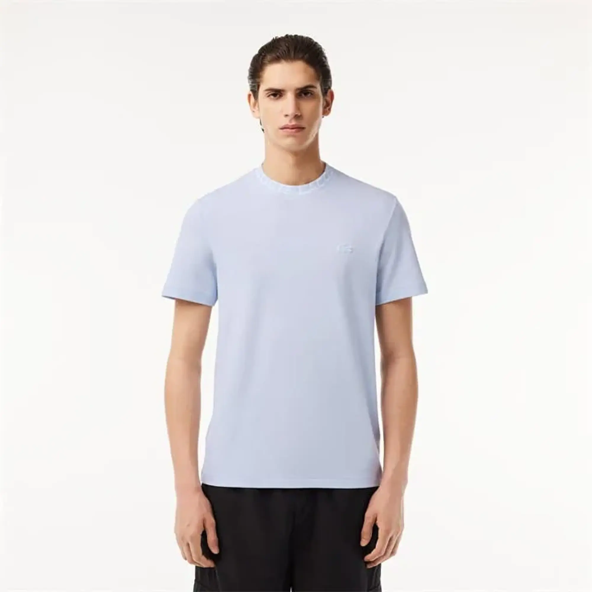 Lacoste LIGHTWEIGHT PIQUÉ JACQUARD NECK T-SHIRT