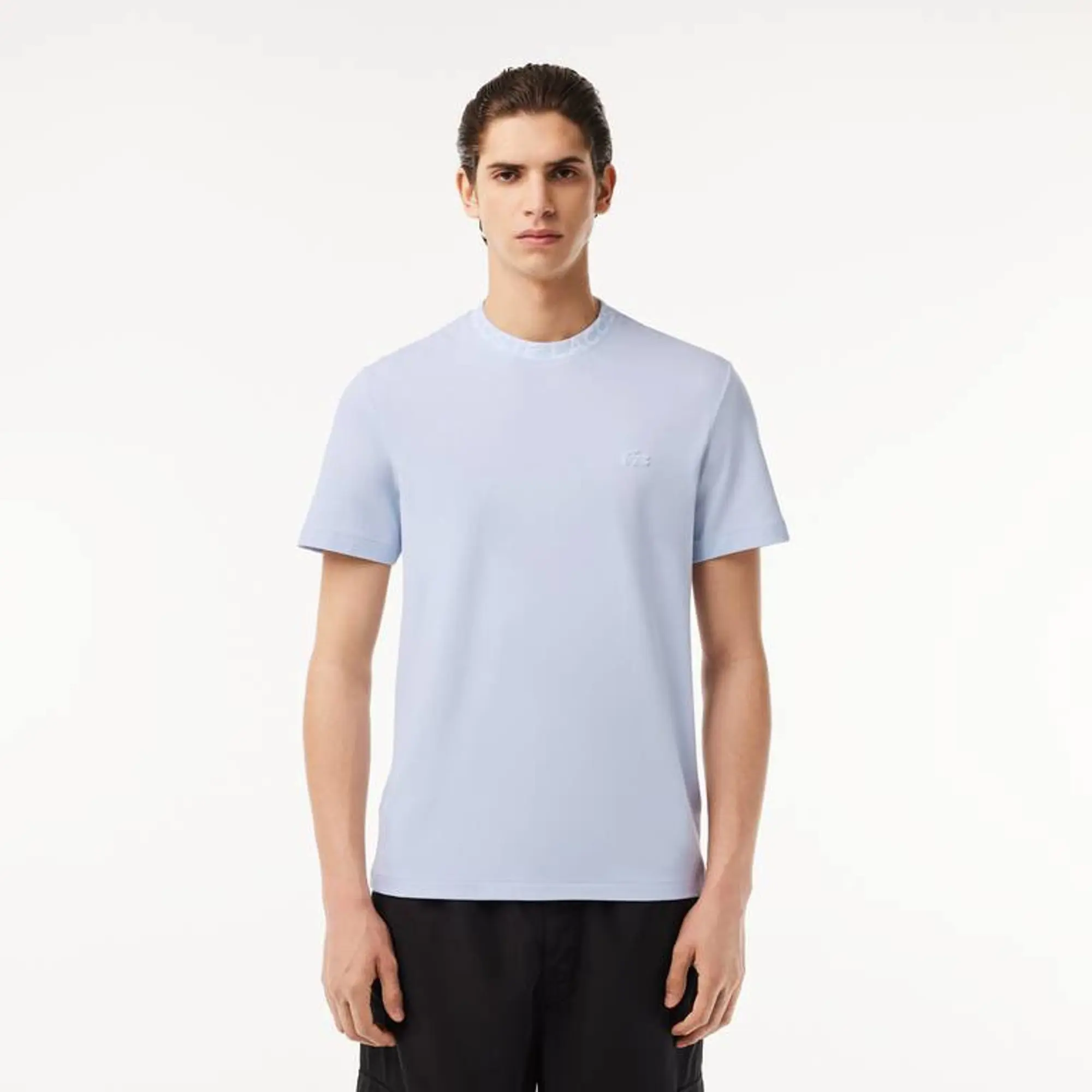 Lacoste LIGHTWEIGHT PIQUÉ JACQUARD NECK T-SHIRT