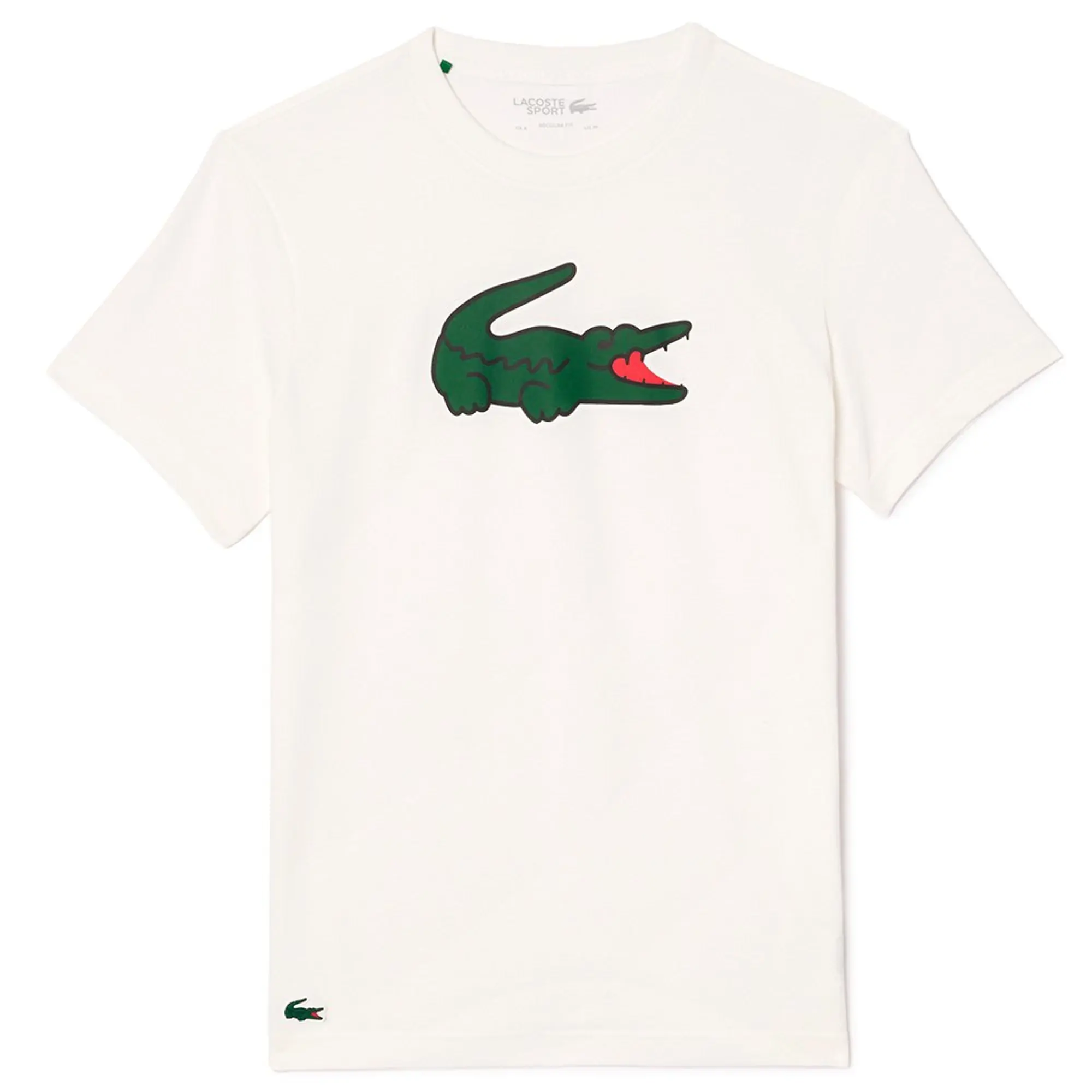 Lacoste Ultra Dry XXL Logo Sport T-shirt - White / Green / White