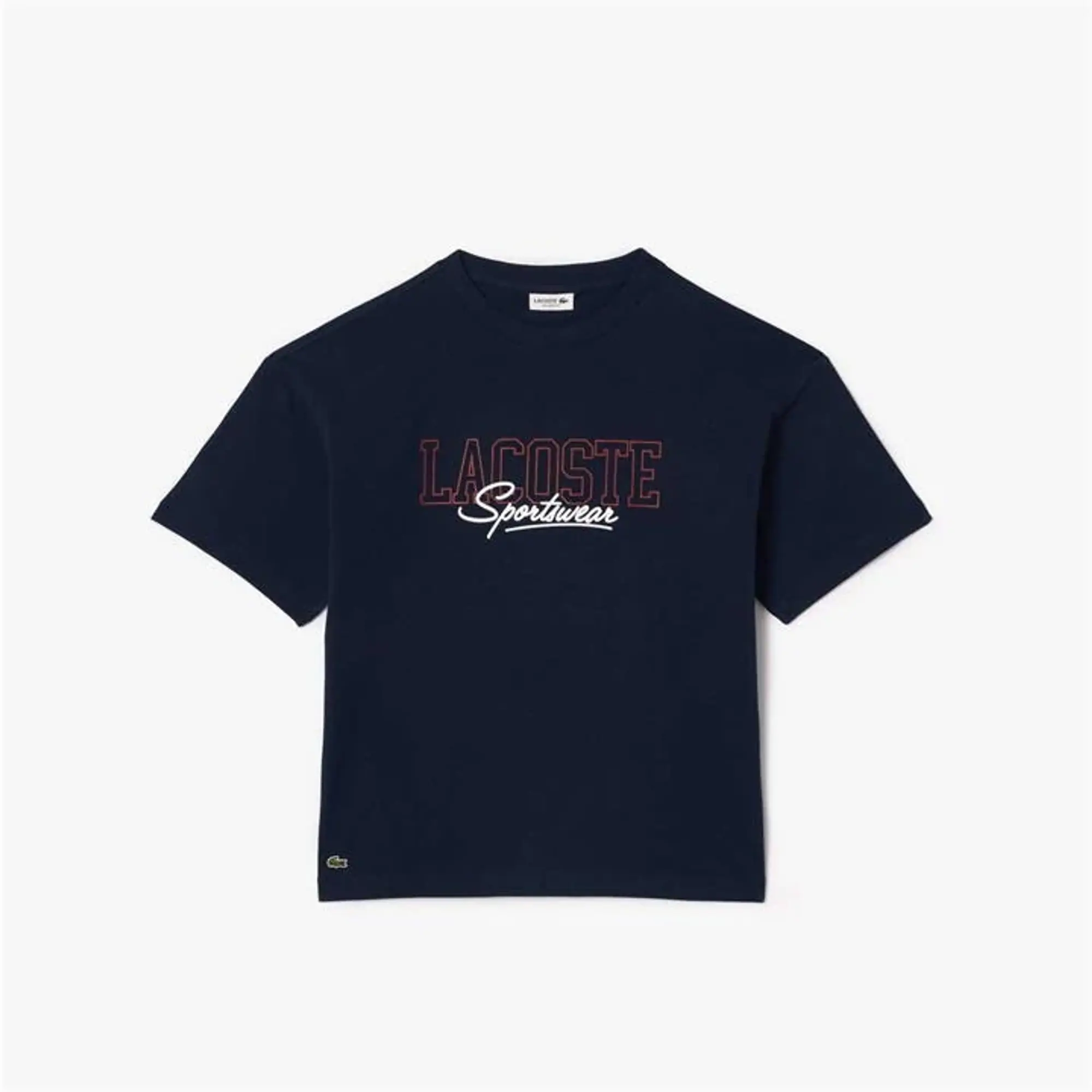 Lacoste Relaxed Fit Lacoste Print Cotton T-Shirt - Blue