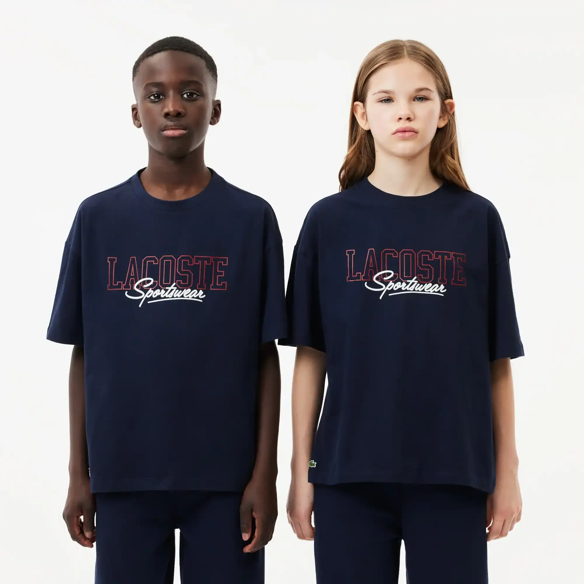Lacoste Relaxed Fit Lacoste Print Cotton T-Shirt - Blue