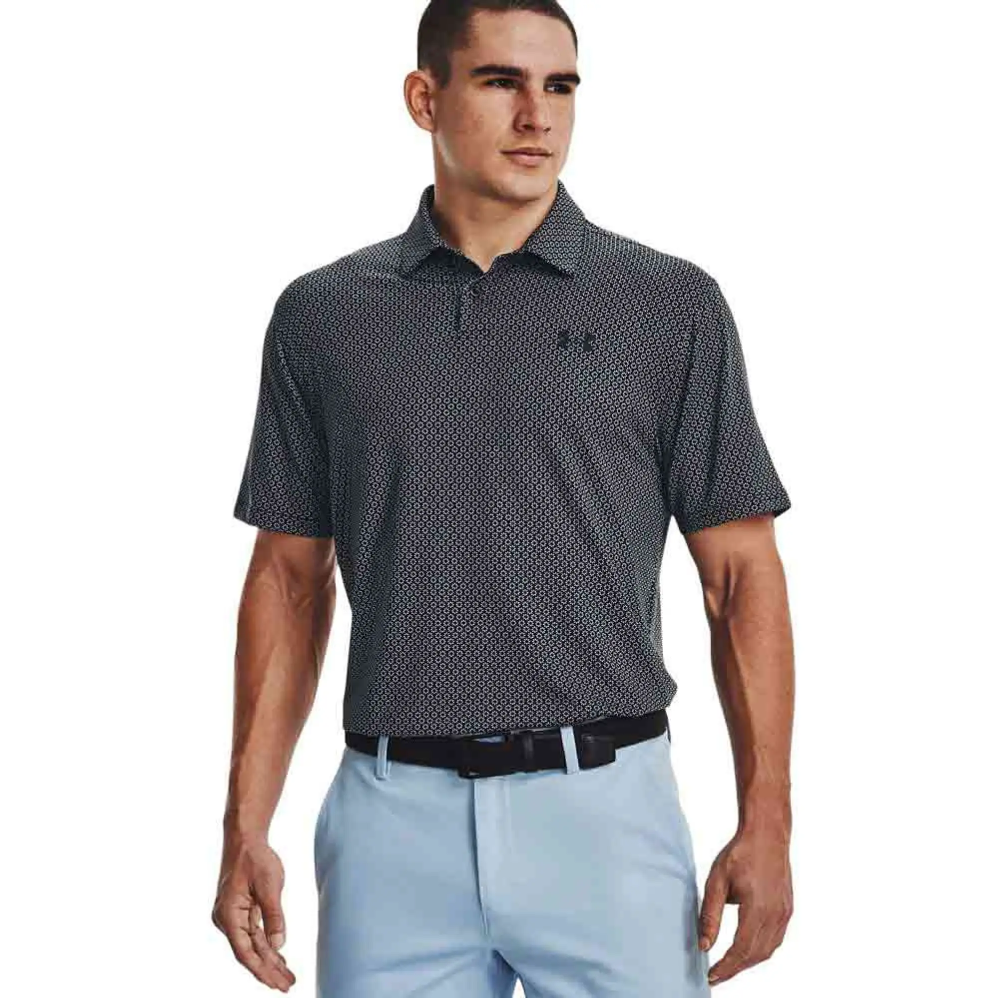 Under Armour Tee To Green Printed Short Sleeve Polo  - Grey