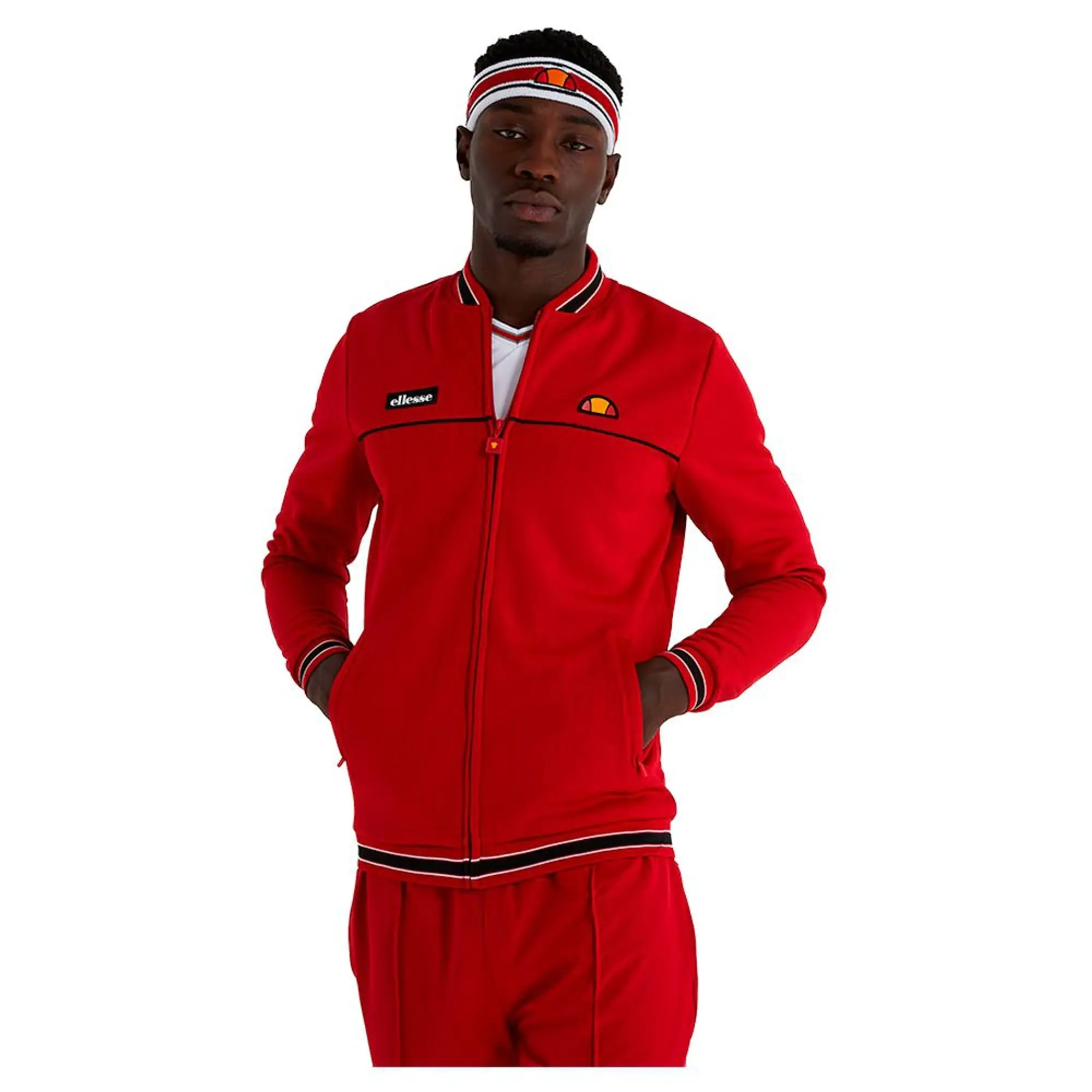 Ellesse Tommie Tracksuit Jacket Red SEQ17052 807 FOOTY.COM