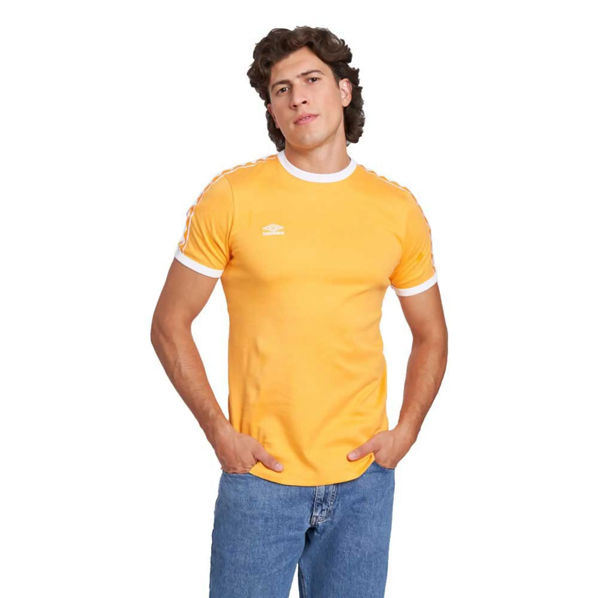Umbro Taped Ringer Short Sleeve T-shirt  - Yellow