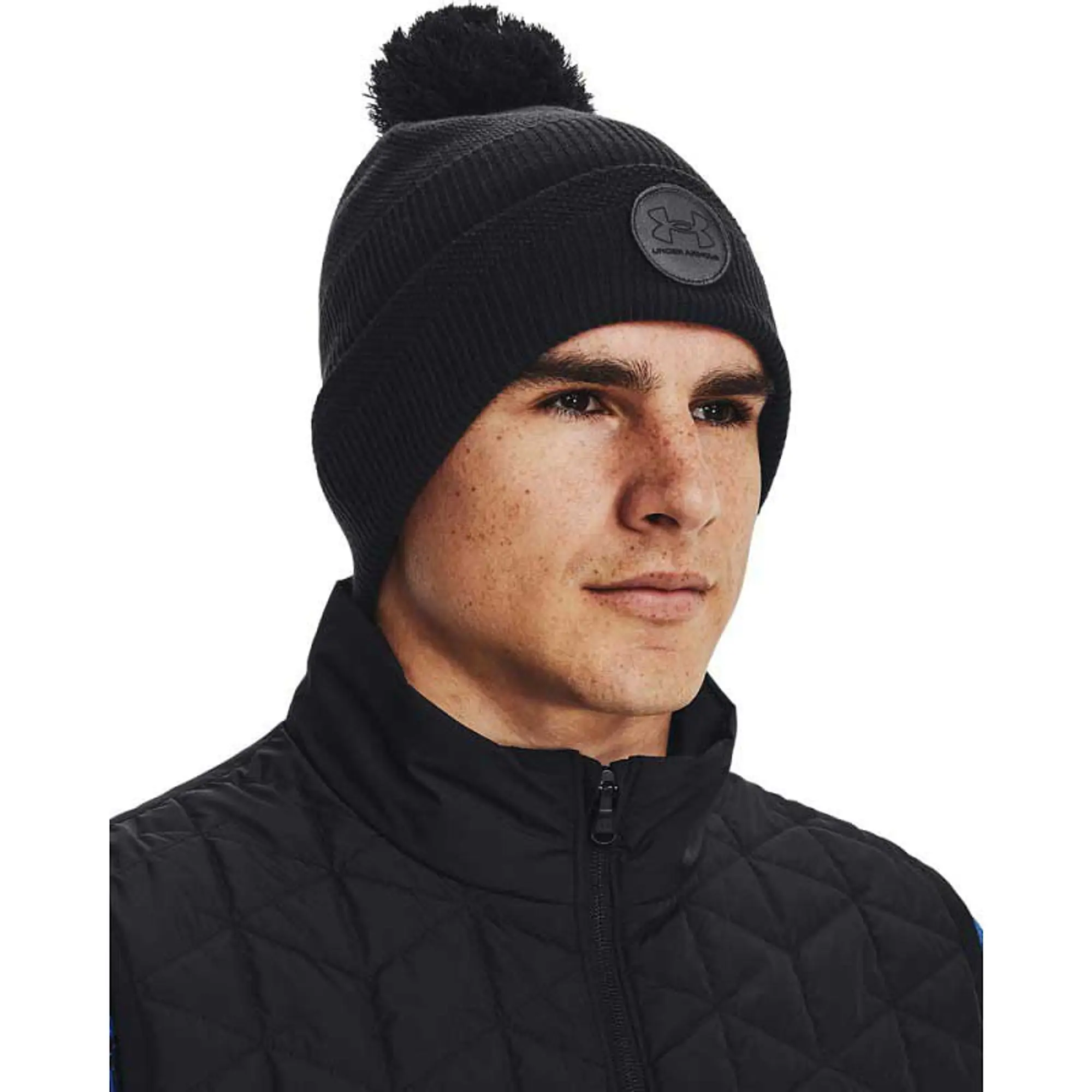 Men's  Under Armour  Driver Pom Beanie Black / Black OSFM
