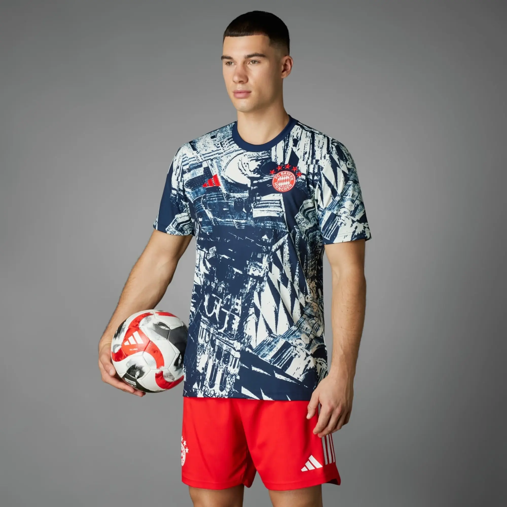 adidas Bayern Munich Mens SS Pre-Match Home Shirt 2023/24