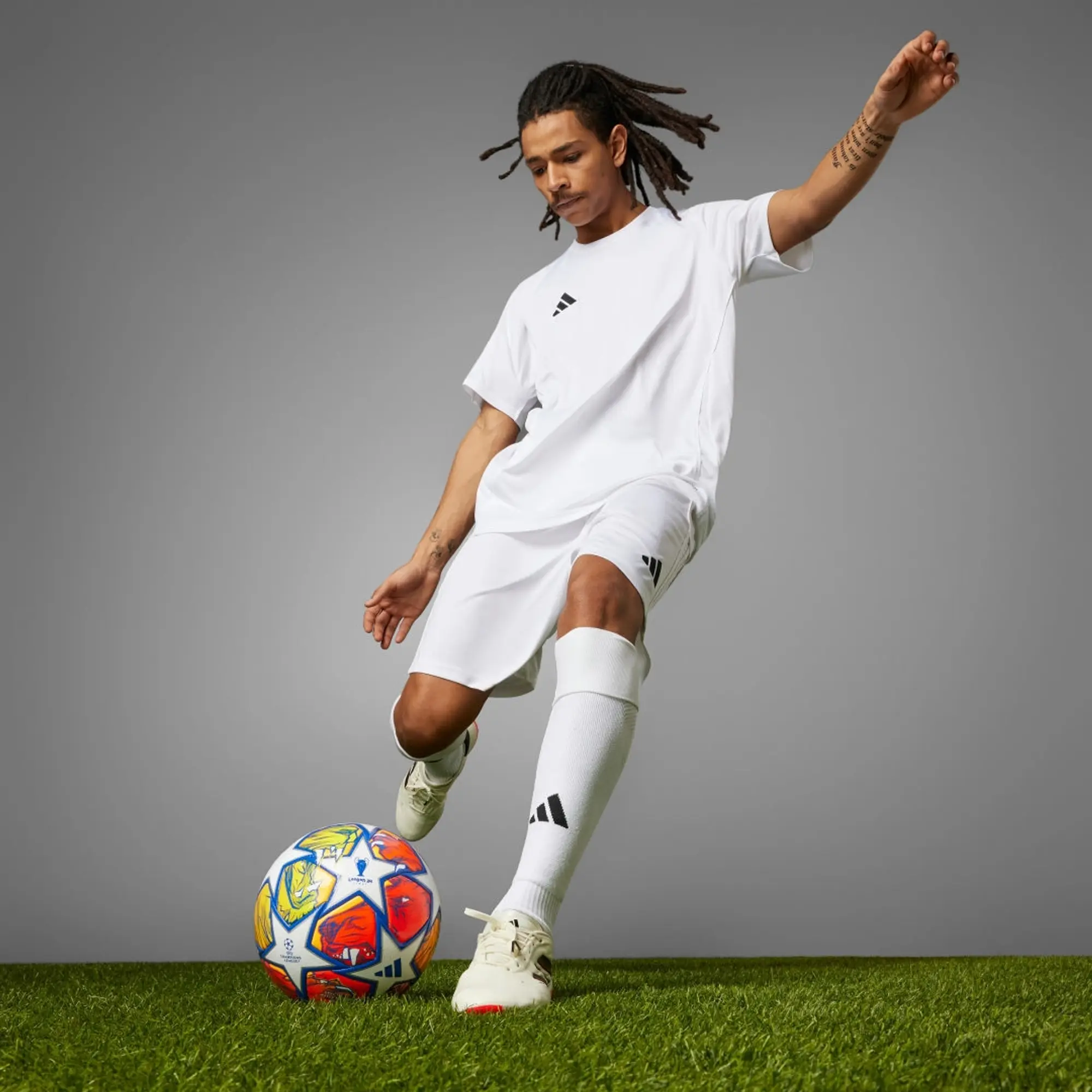 adidas UEFA Champions League Knockout Pro Match Football - White/Red/Orange
