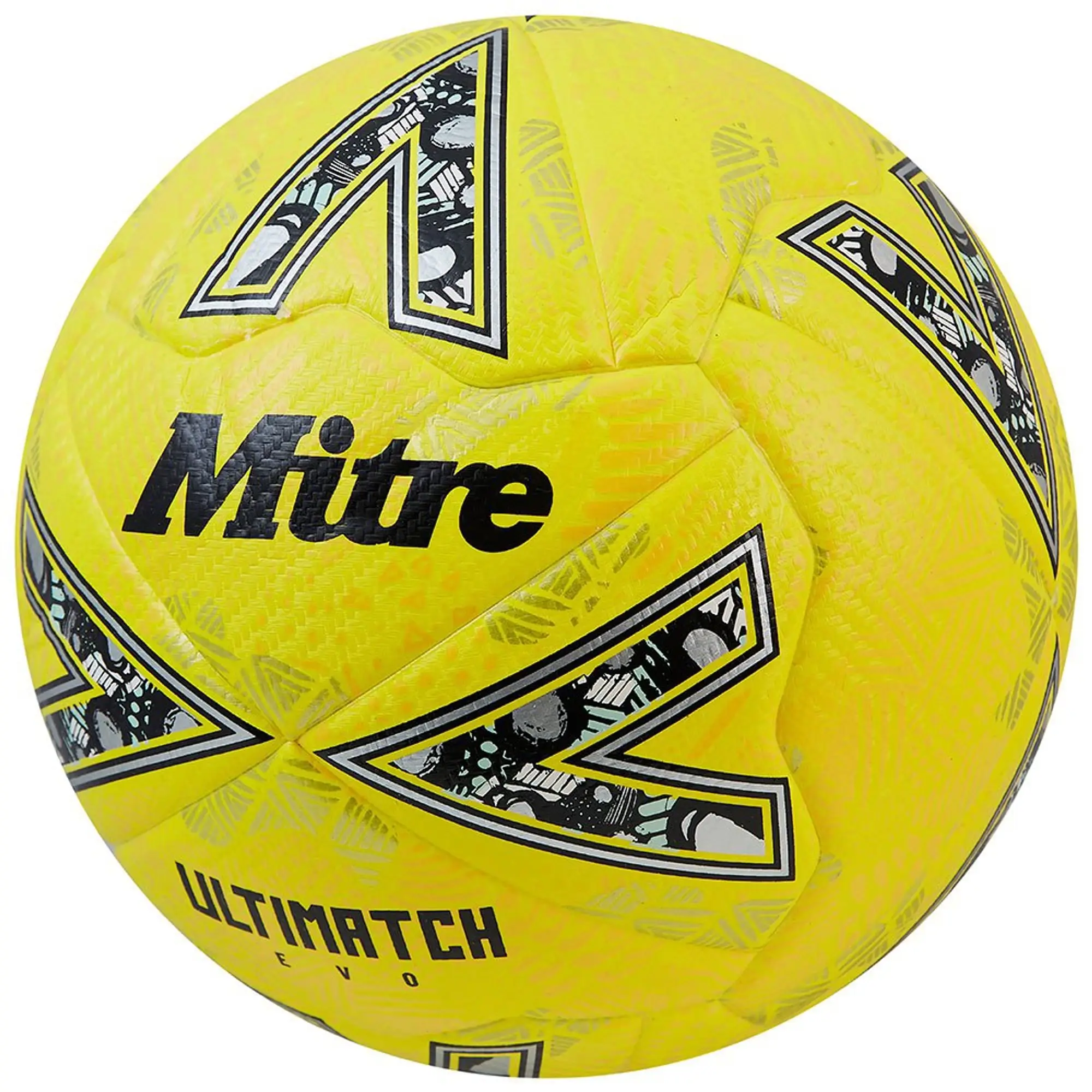 Mitre Ultimatch Evo Football - FLUO YELLOW/FLOODLIGHT YELLOW/GRITTY GO