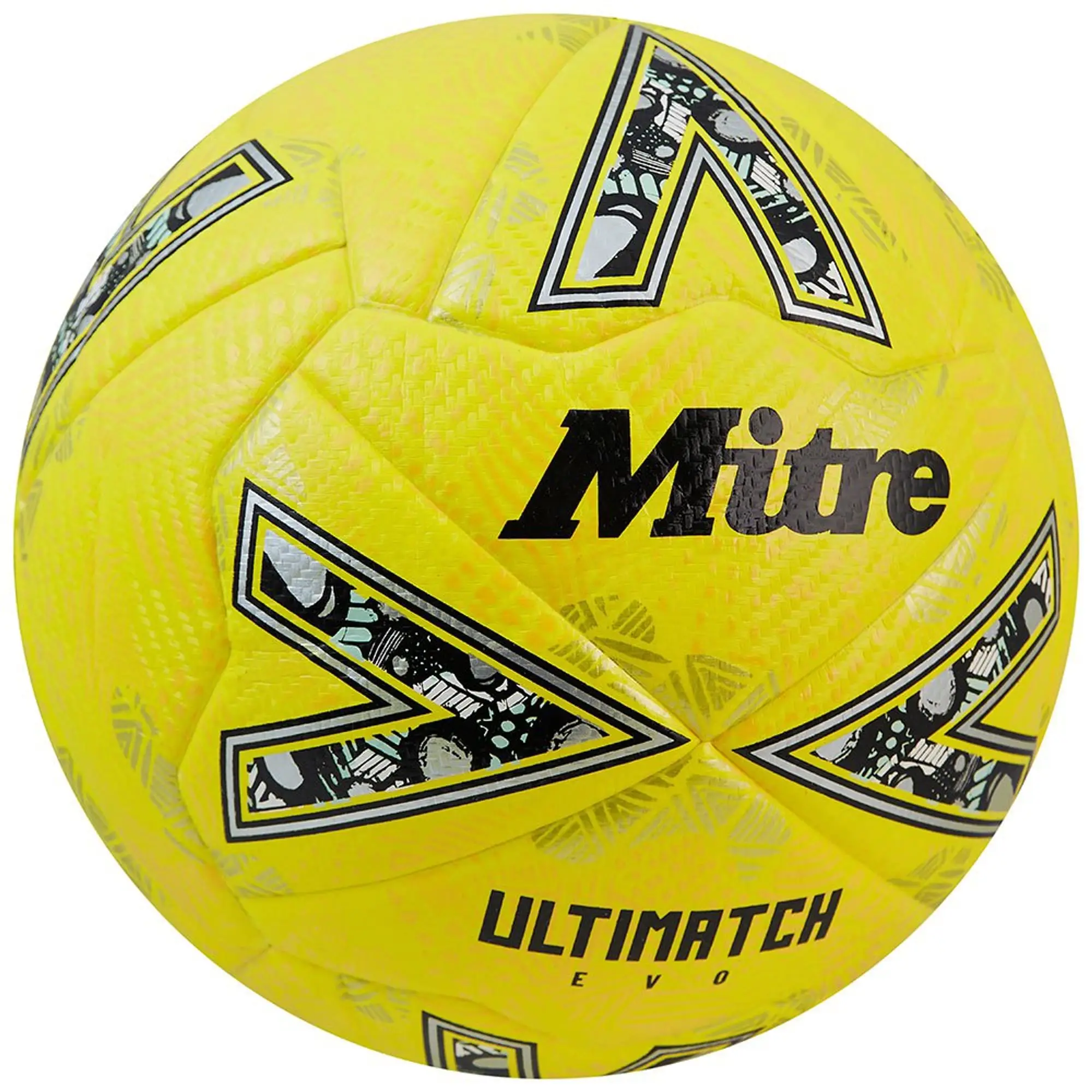 Mitre Ultimatch Evo Football - FLUO YELLOW/FLOODLIGHT YELLOW/GRITTY GO