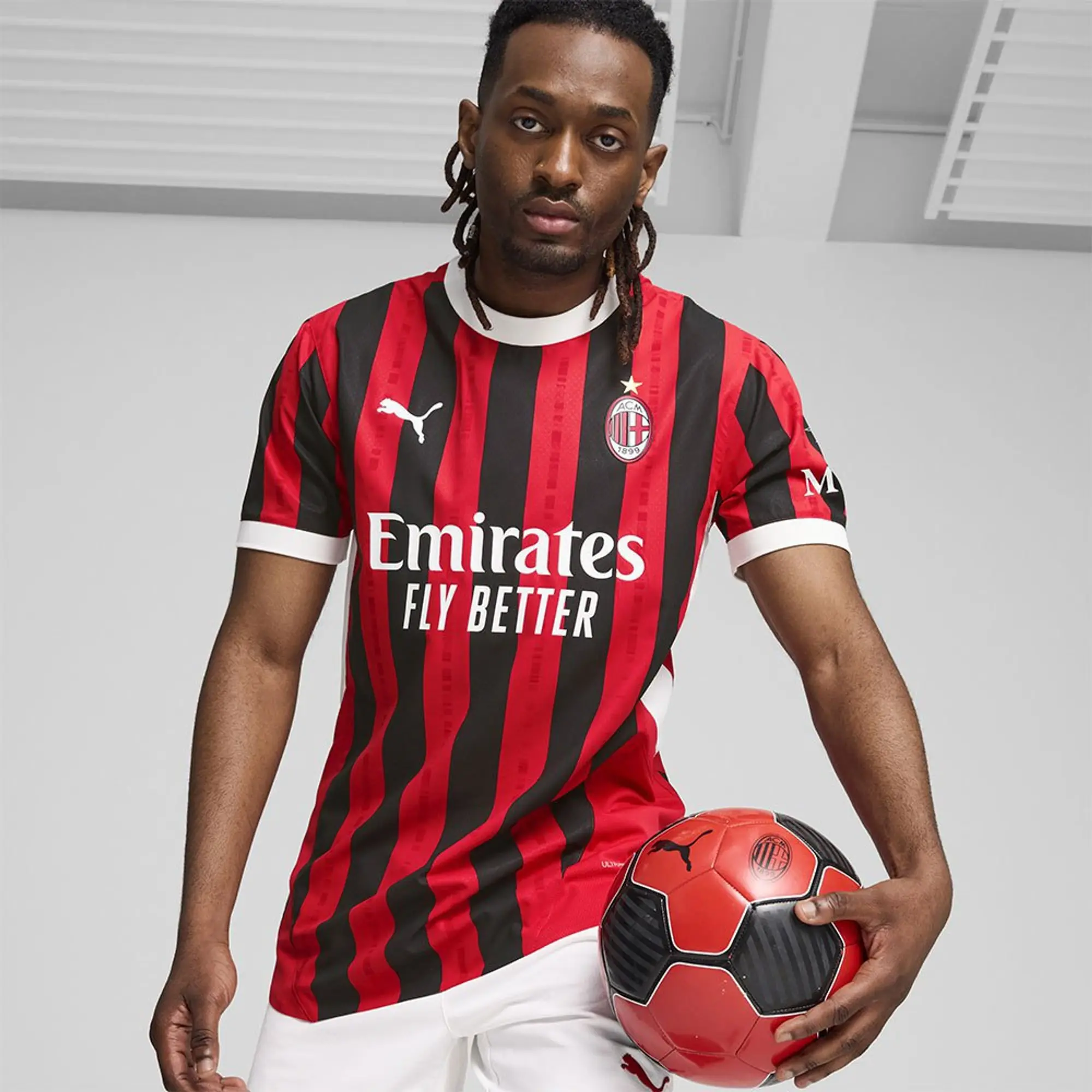 Puma AC Milan Mens SS Player Issue Home Shirt 2024/25