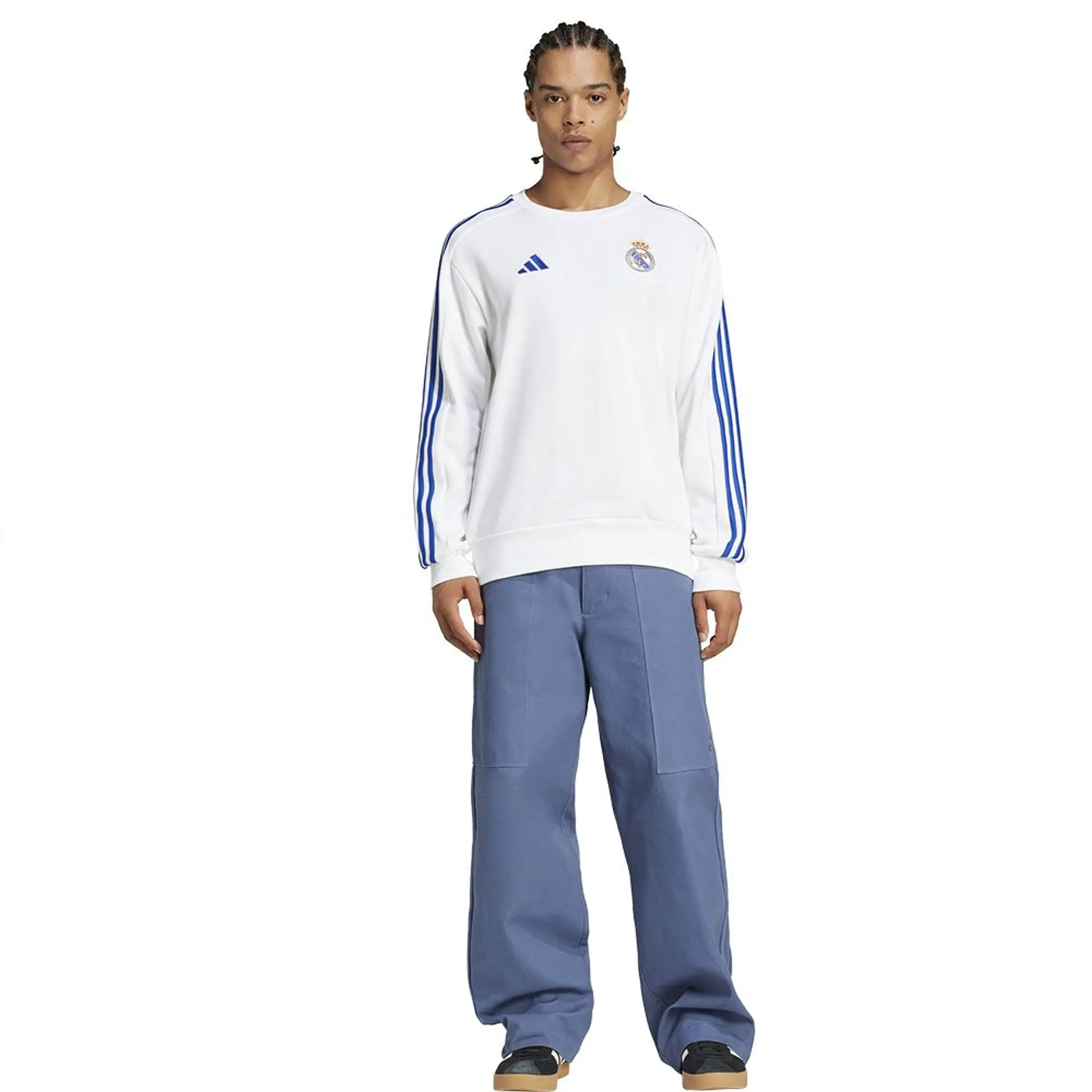Real Madrid DNA Sweat Top (White) 2024-2025 Men's Polyester Made By: Adidas