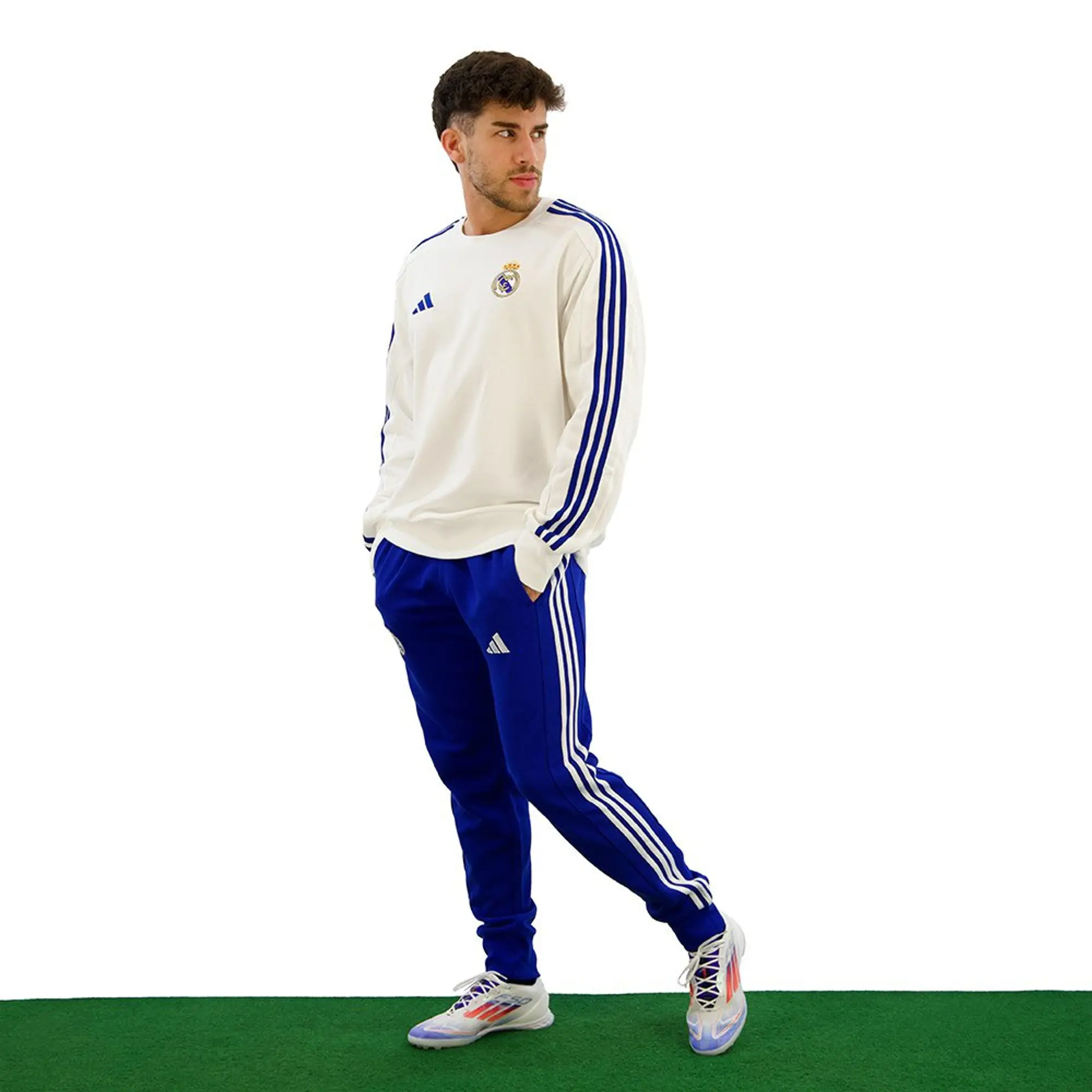 Real Madrid DNA Sweat Top (White) 2024-2025 Men's Polyester Made By: Adidas