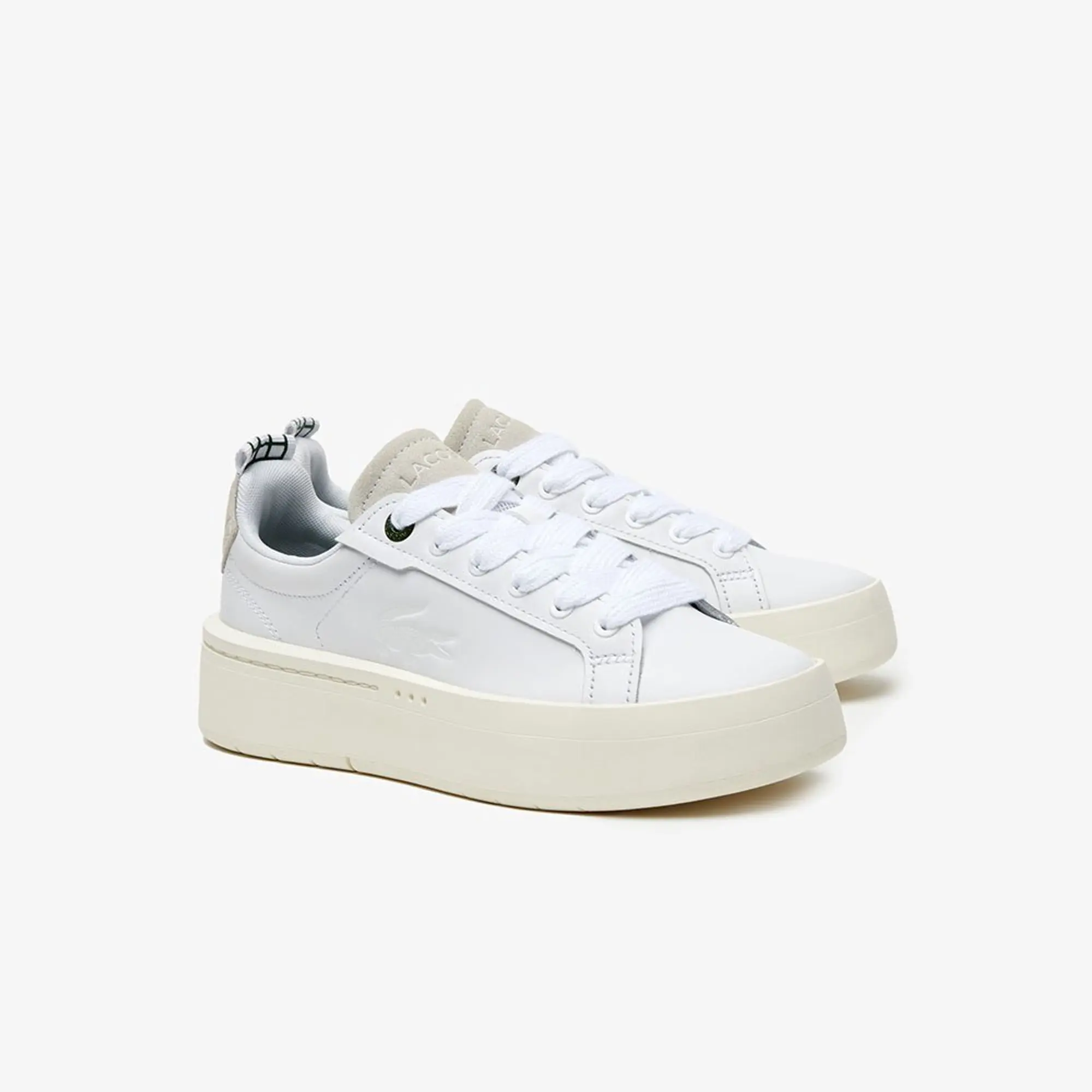 Lacoste Women's Carnaby Platform Leather Sneakers - White & Off White
