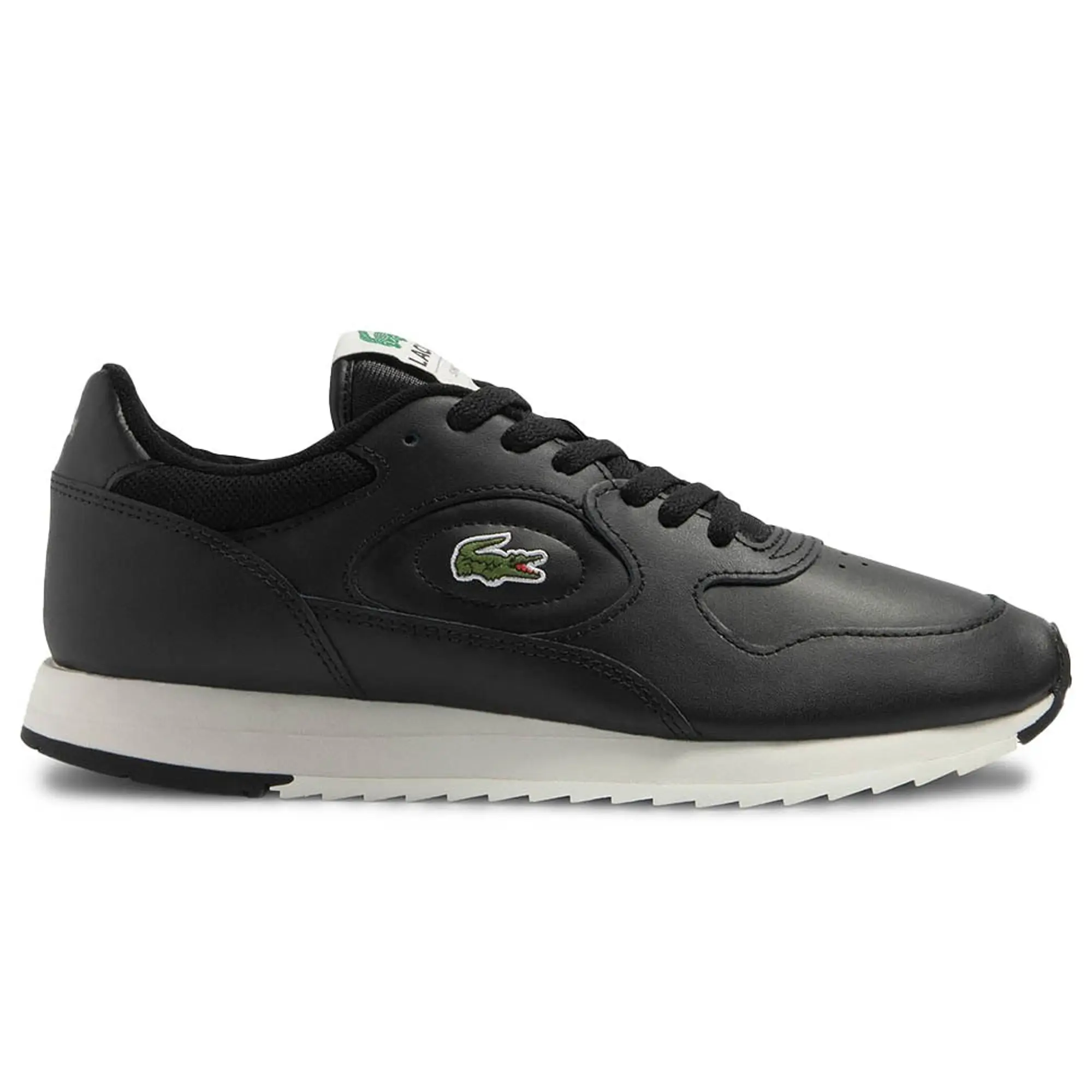 Lacoste Men's Linetrack Leather Trainers - Black & Off White