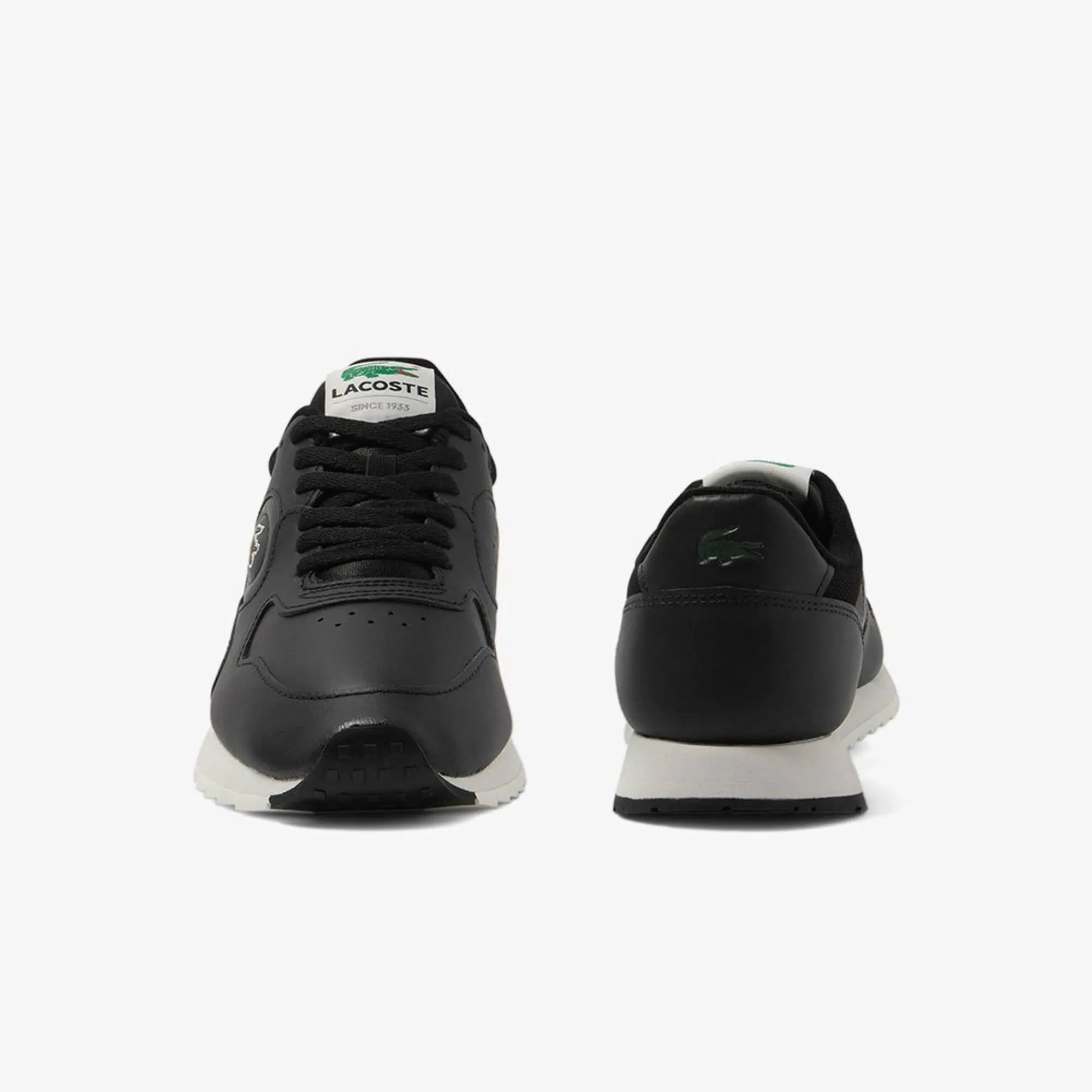 Lacoste Men's Linetrack Leather Trainers - Black & Off White
