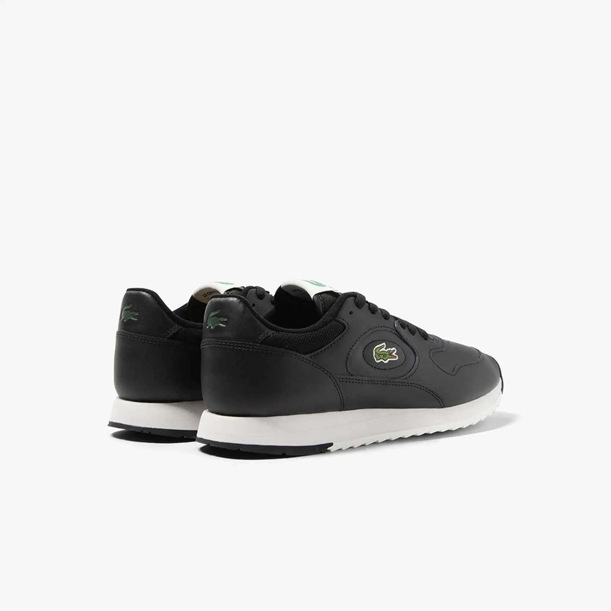 Lacoste Men's Linetrack Leather Trainers - Black & Off White
