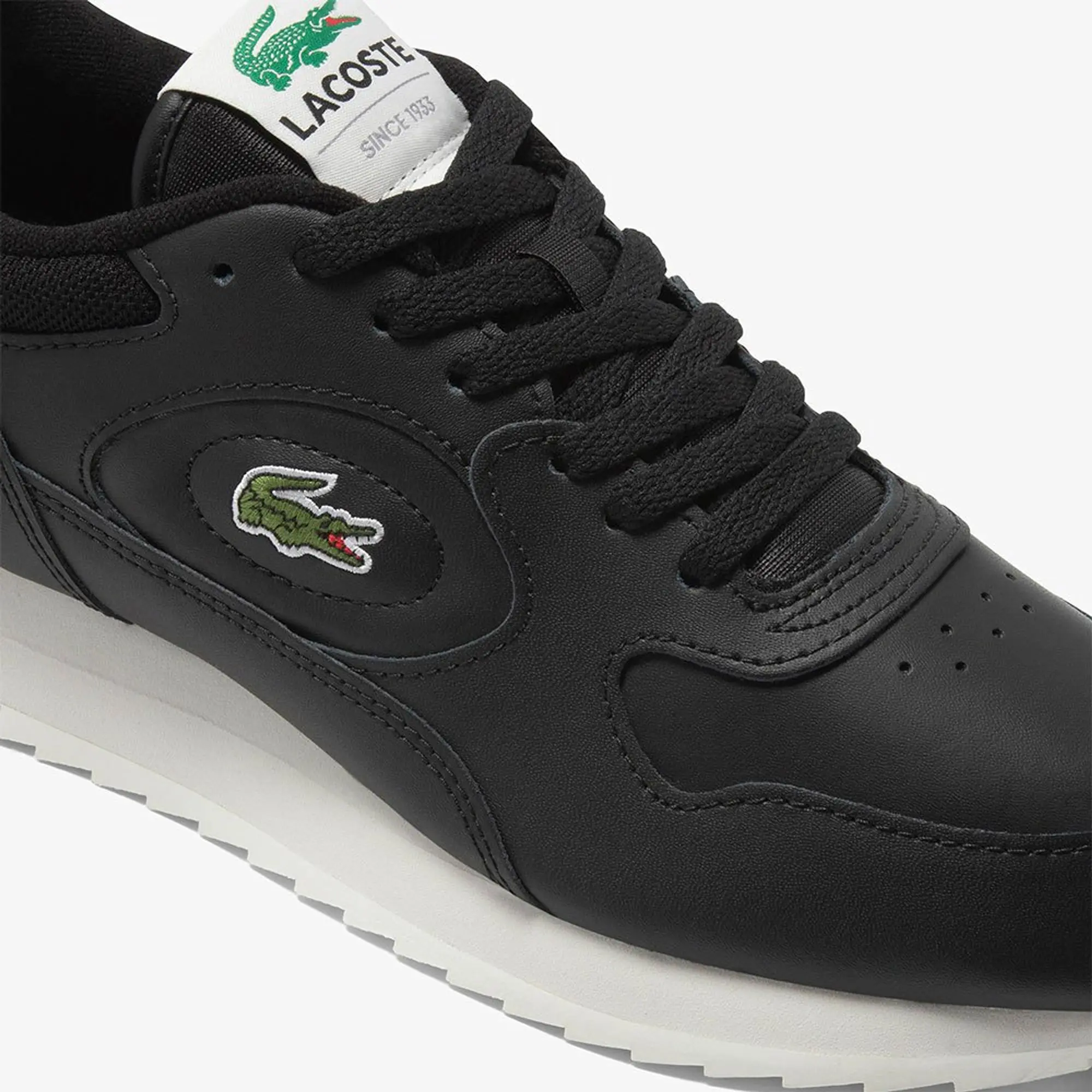 Lacoste Men's Linetrack Leather Trainers - Black & Off White