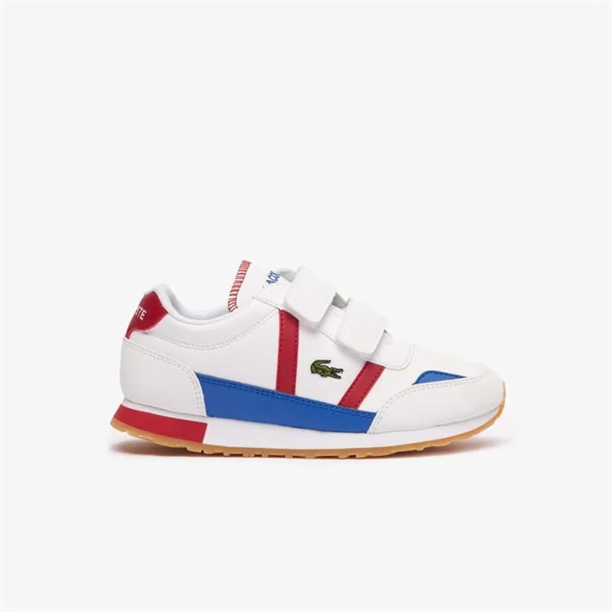 Lacoste Childrens Partner Trainers - White red