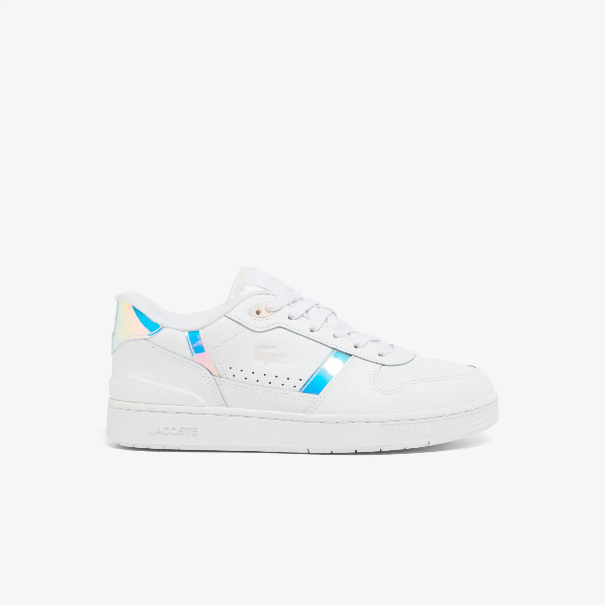 Lacoste Women's T-Clip Set Trainers with holographic details - White & Light Pink