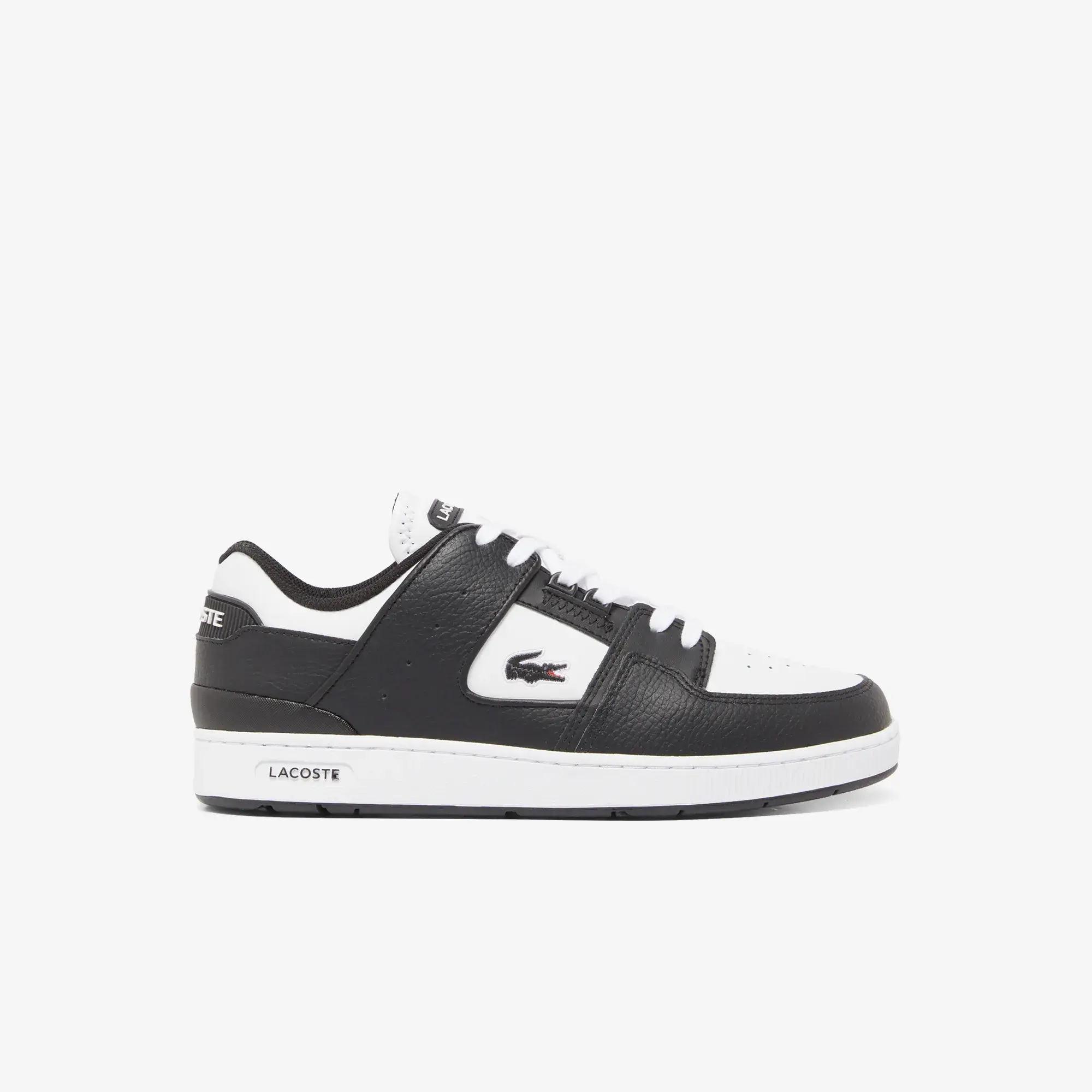 Lacoste Men's Court Cage Leather Sneakers - Black & White