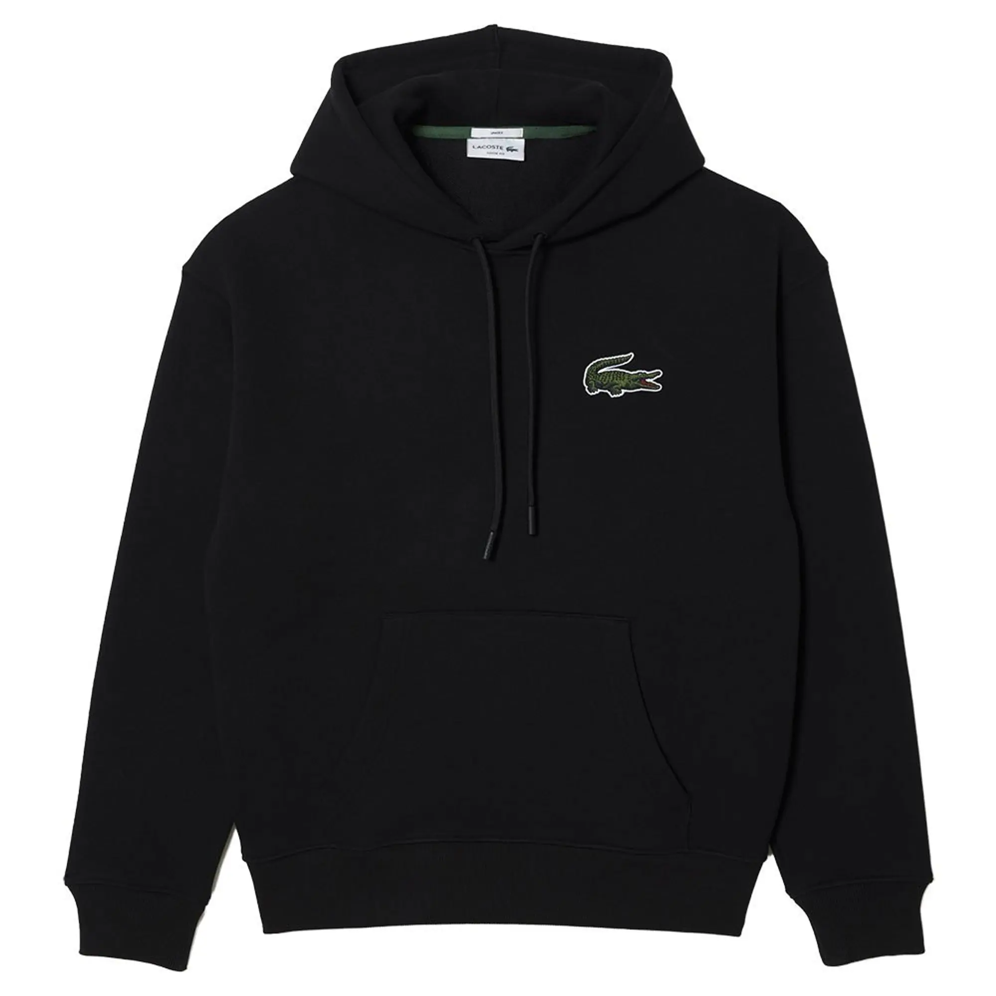 Lacoste Loose Fit Fleece Hoodie Men Hoodies Black