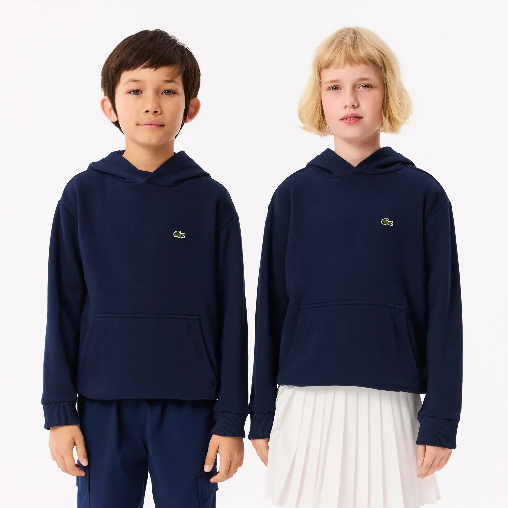 Lacoste Kangaroo Pocket Fleece Hoodie - Midnight Blue