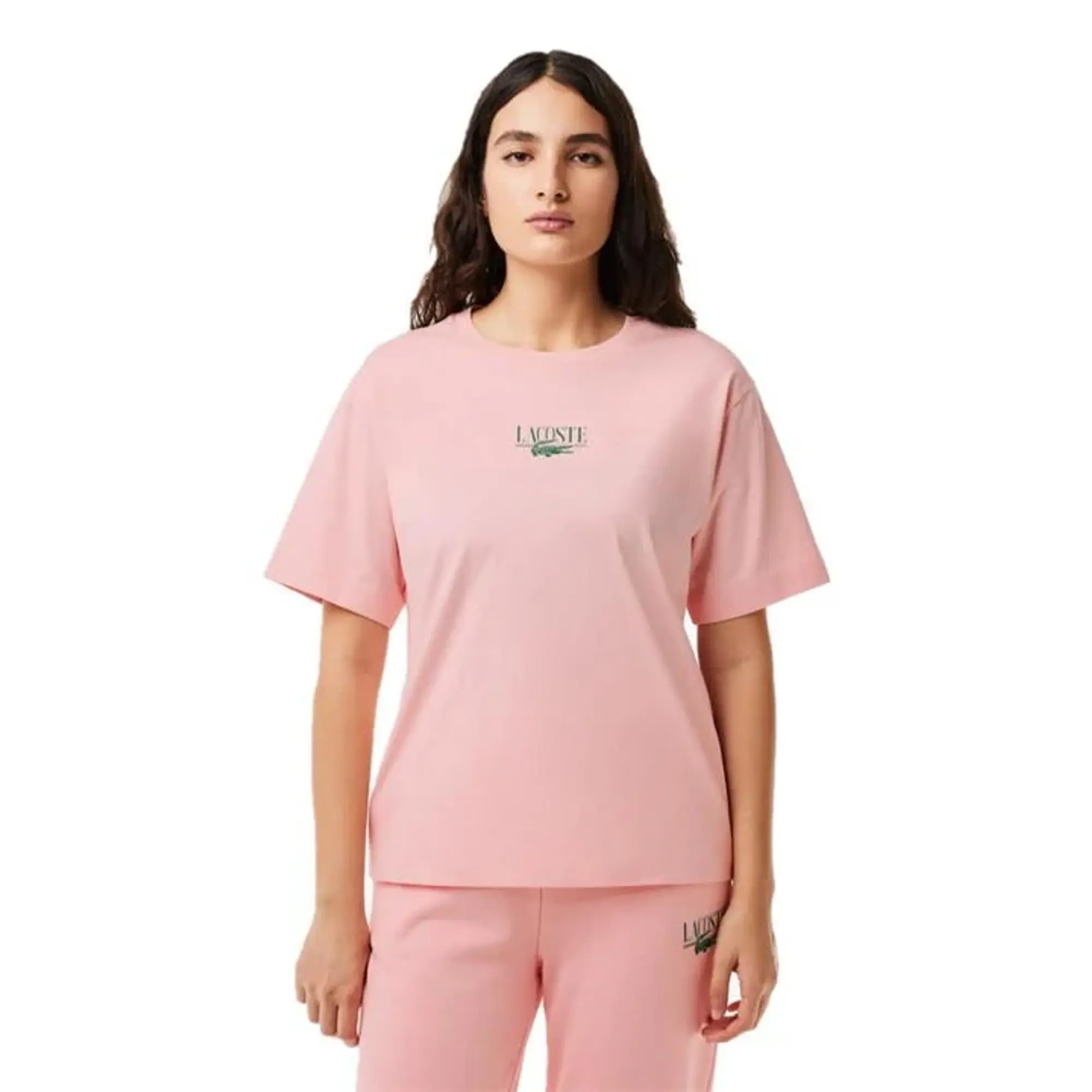 Lacoste Print Cotton Jersey T-shirt - Waterlily Pink