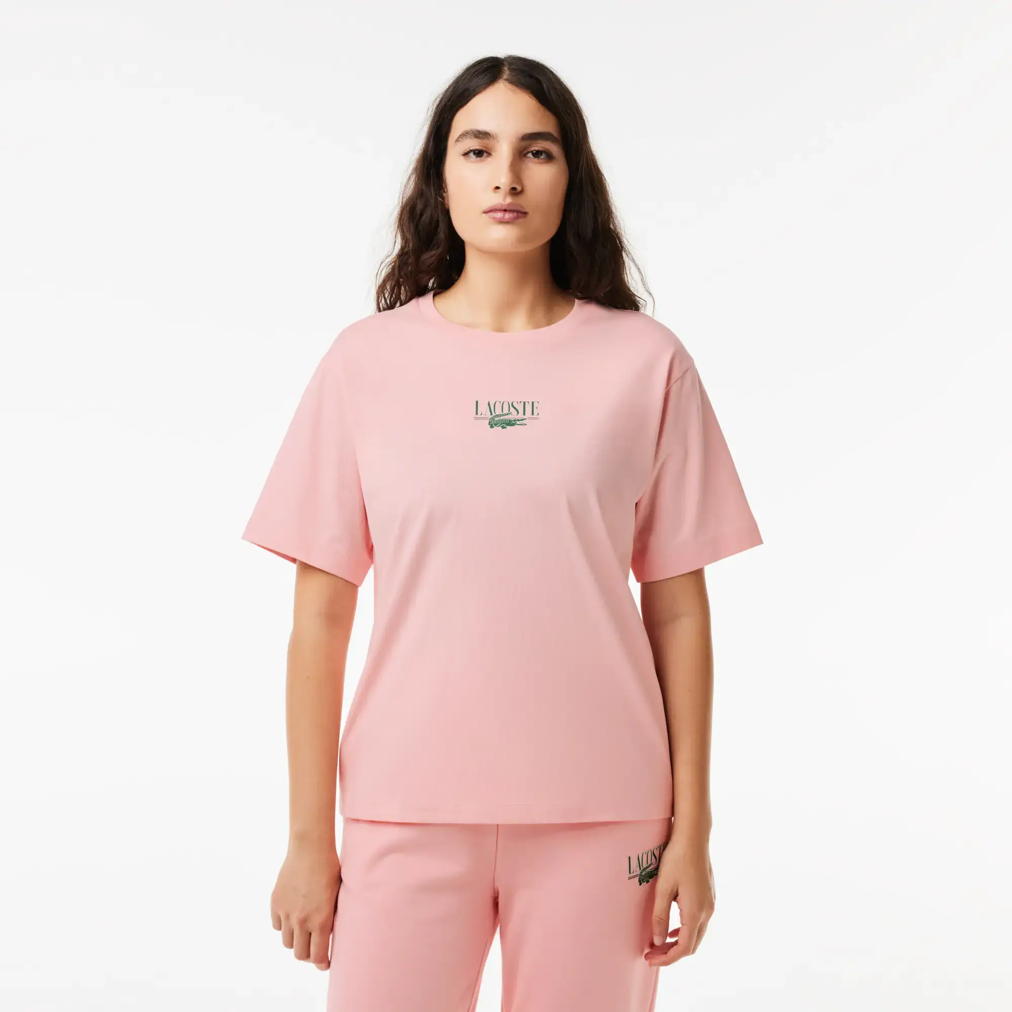 Lacoste Print Cotton Jersey T-shirt - Waterlily Pink