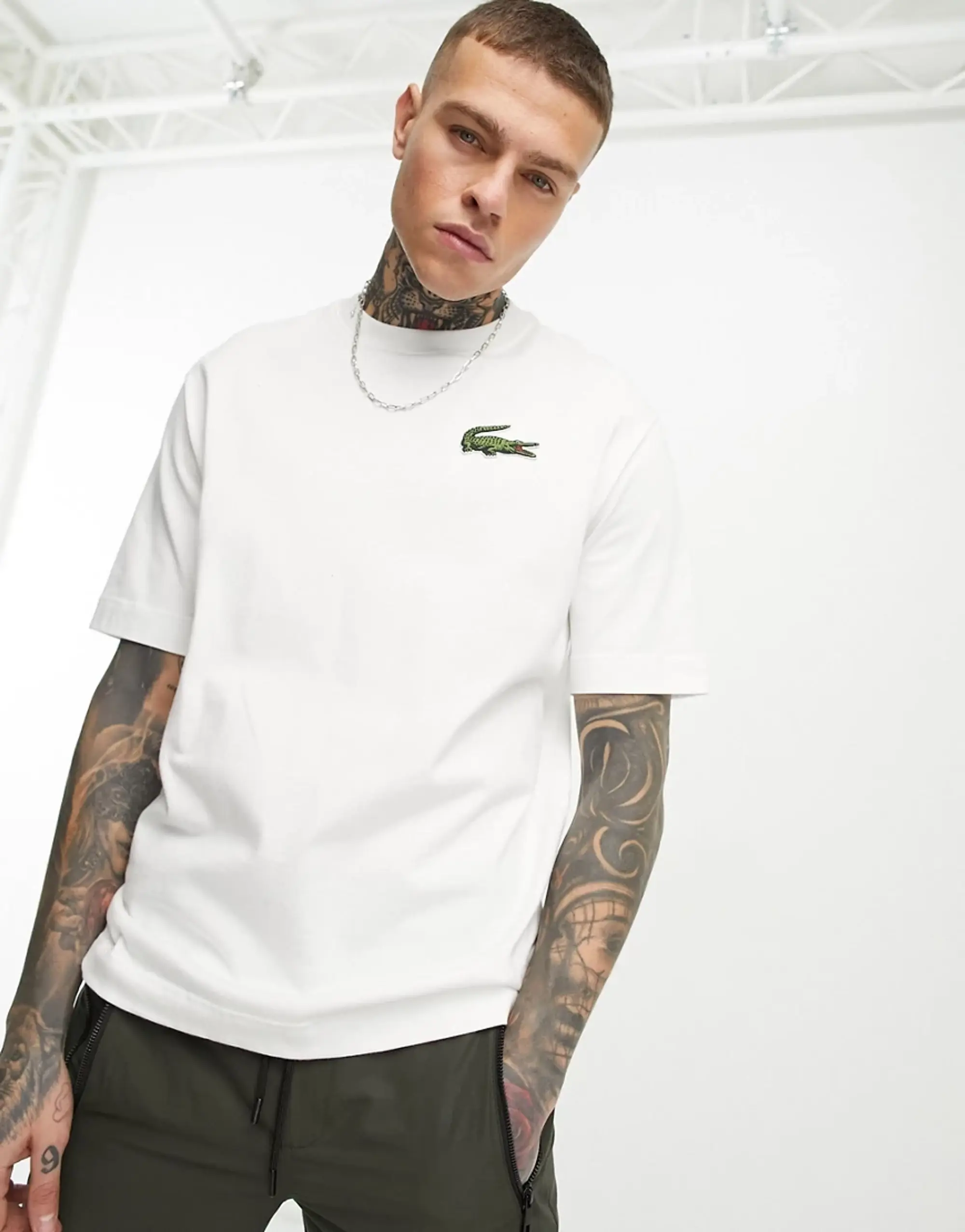 Lacoste Loose Fit Heavy Cotton T-shirt - White