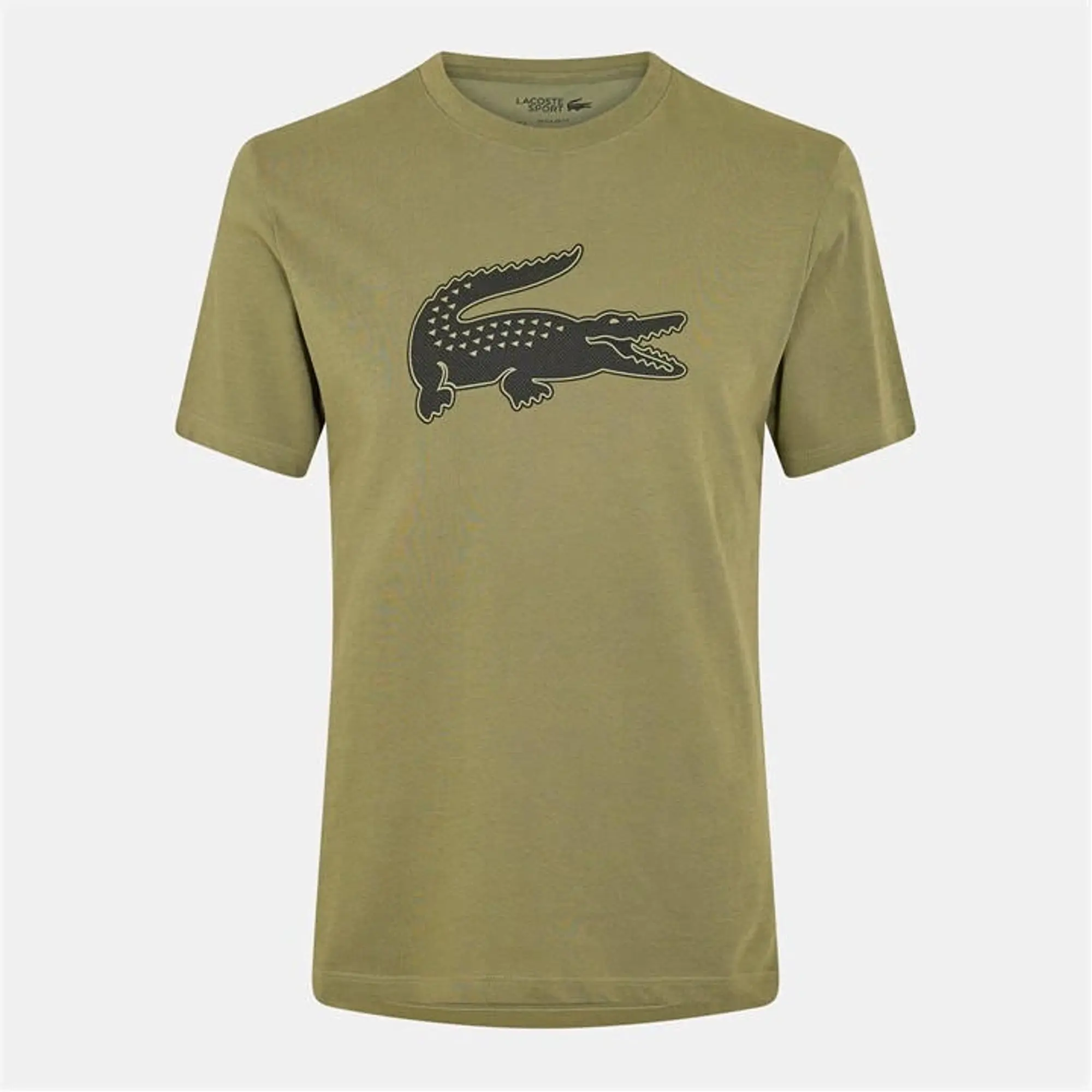 Lacoste Ultra Dry XXL Logo Sport T-shirt - Khaki Green / Black