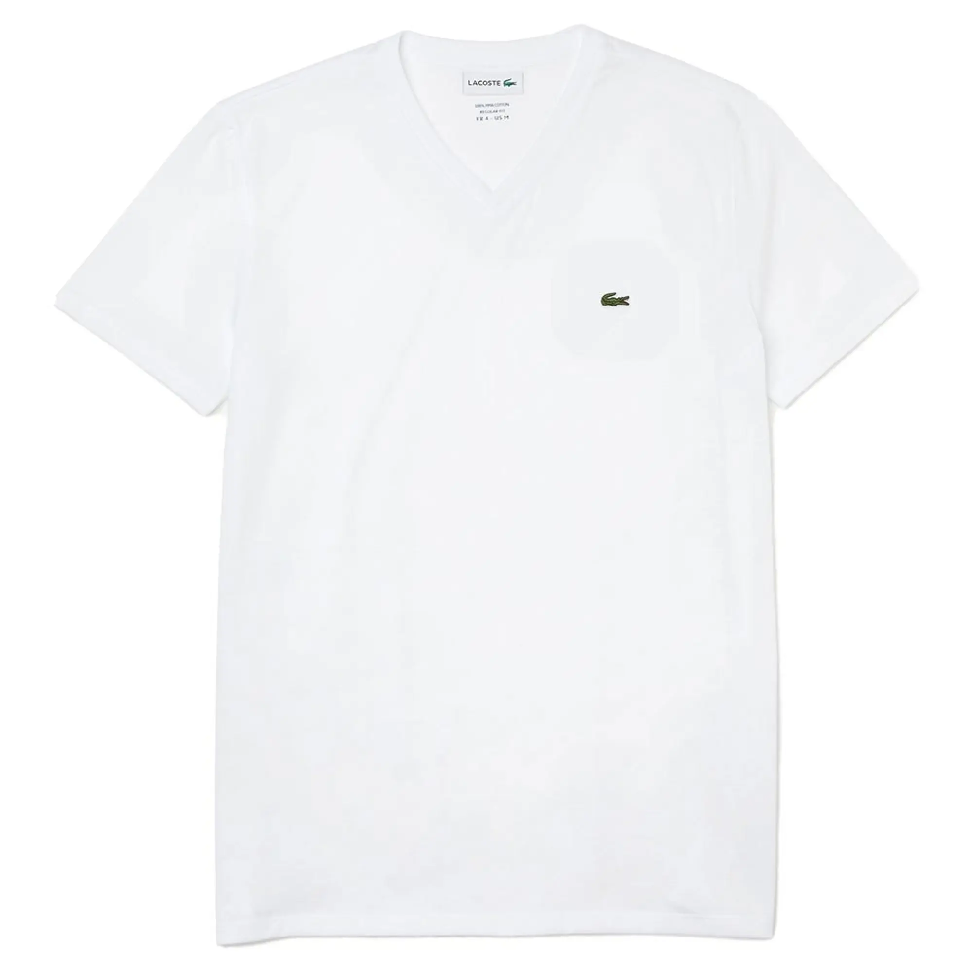 Lacoste Lightweight Cotton Pima V Neck T-shirt - White